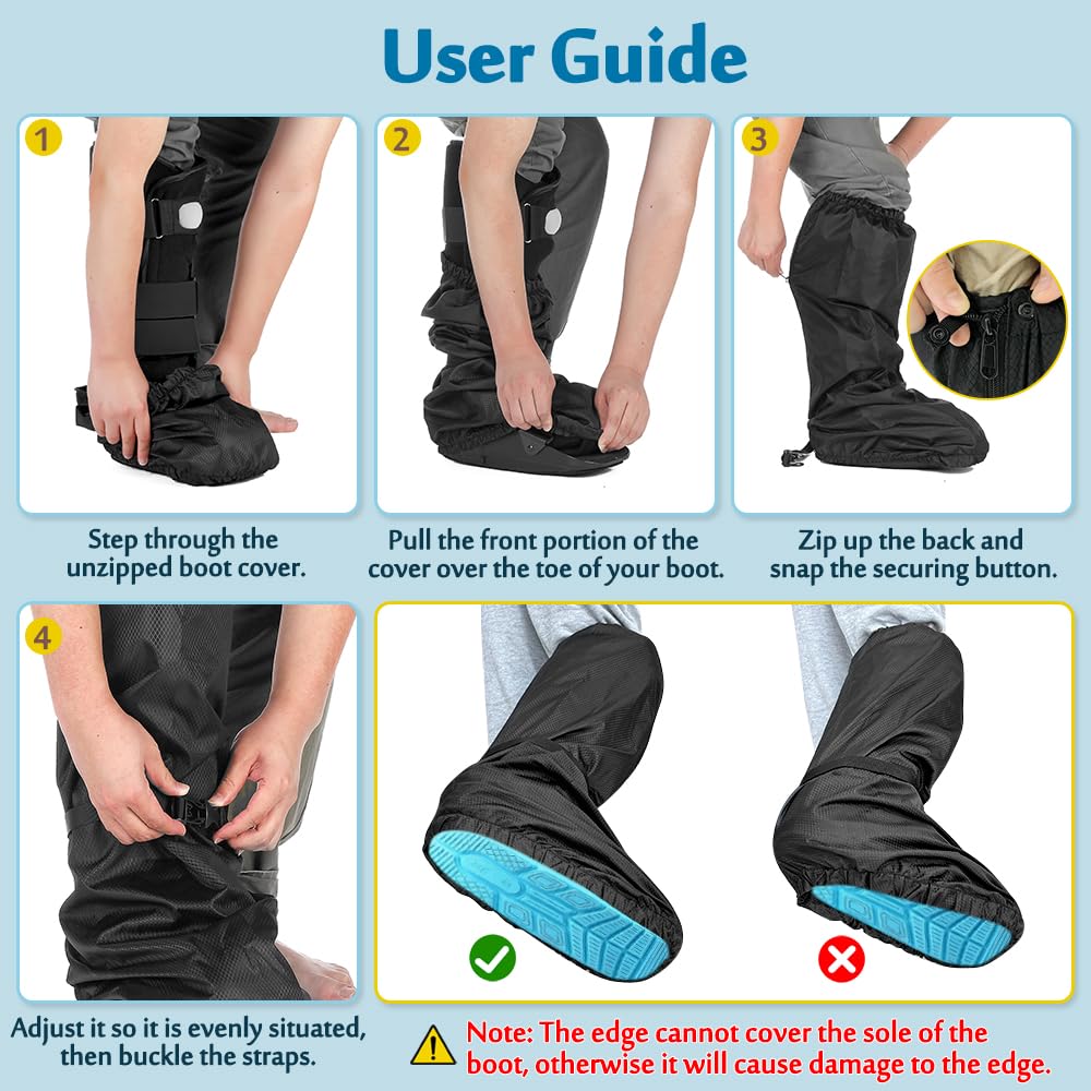 Mybow Walking Boot Cover, Orthopedic Boot for Broken Foot Injuries Cast Cover, Tall Medical Walking Boot Cover, Outdoor Cast Protector, Surgical Recovery Air Walker Boot Accessories (No Sole)