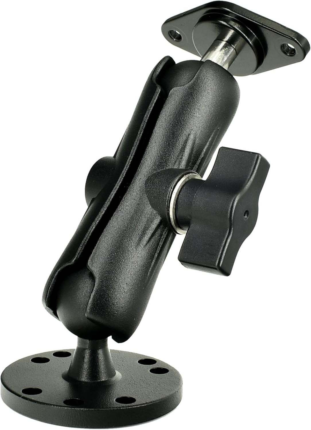 VAUBORTTI 1-Inch Aluminum Ball Mount with Diamond and Round Base, AMPS Hole Pattern for Car Boat Dash Mounting