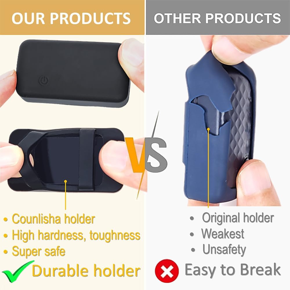 Counlisha (Black,2 Pack) Silicone Holder Compatible for Tractive cat mini Tracker,Rubber Accessories Cover tag