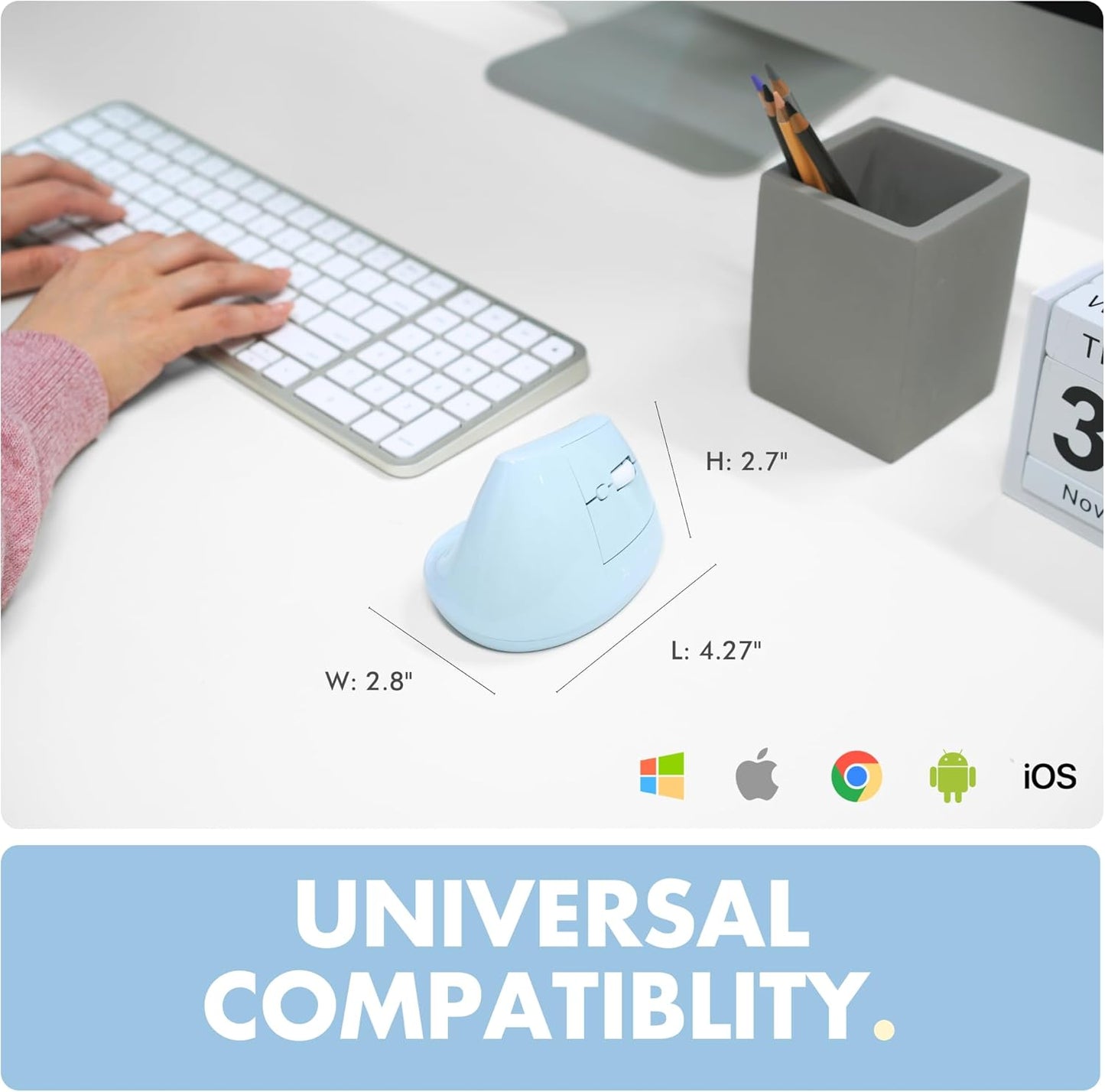 X9 Performance 2.4Ghz) 4000 6 Wireless Vertical Ergonomic Mouse - (BT + - Click in Comfort - Up to DPI, Button