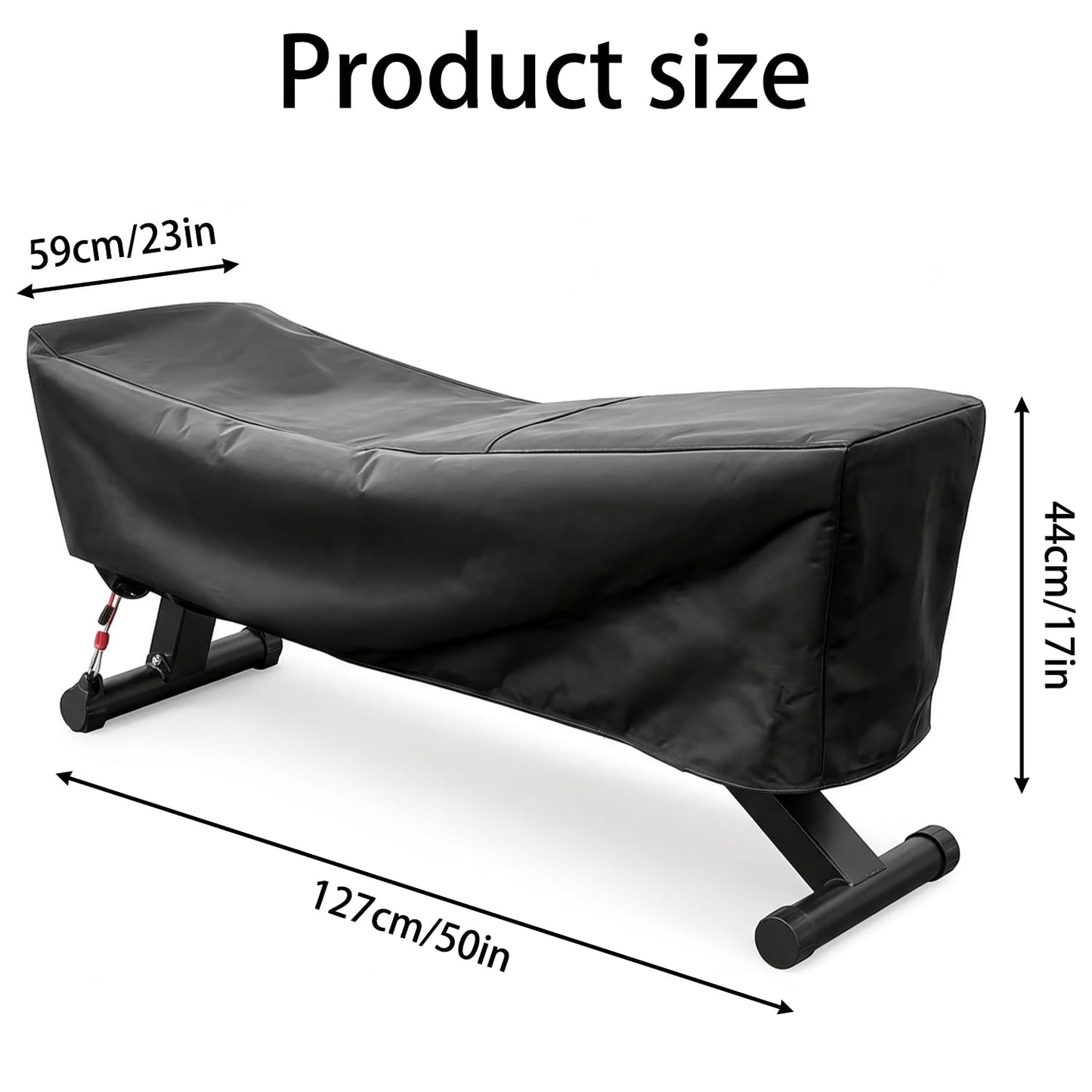 Weight Bench Cover 50" – Waterproof 190T Silver-Coated Polyester Taffeta Workout Bench Cover with Drawstring, Exercise Equipment Protective Cover for Indoor Outdoor Use