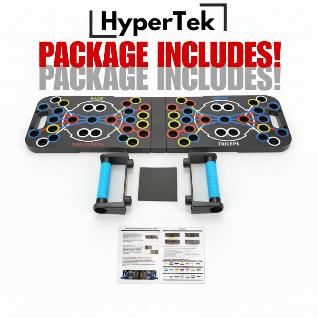 Hybertek 27 in 1 Pro Push Up Board | Multi Functional Foldable Push Up Stand for Strength Training, Fat Burning & Full Body Workout at Home | Muscle Training Push Up Bar Board for Men & Woman Fitness