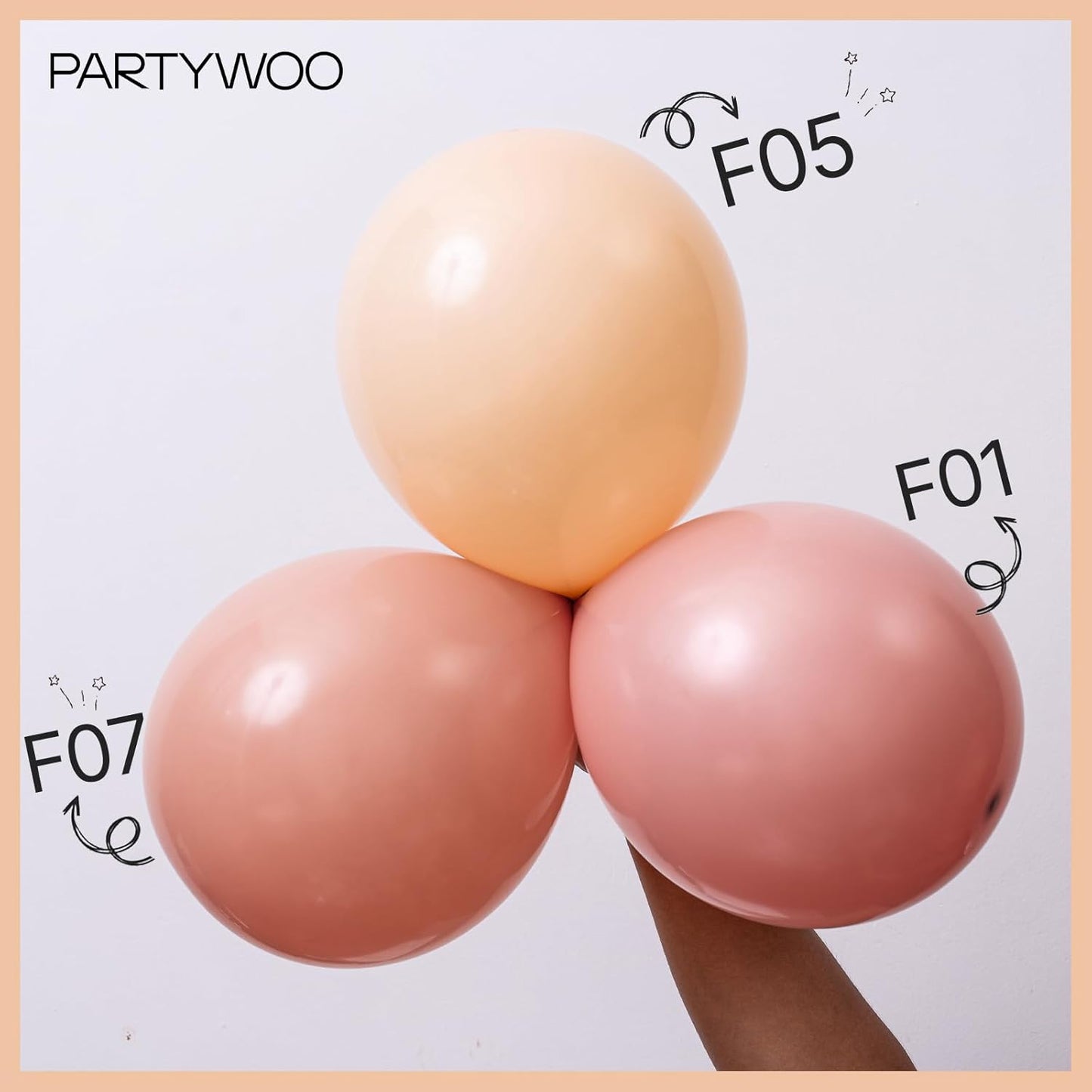 PartyWoo 5-Inch Nude Balloons - 100pcs Apricot Latex Helium Balloons for Boho Theme Parties