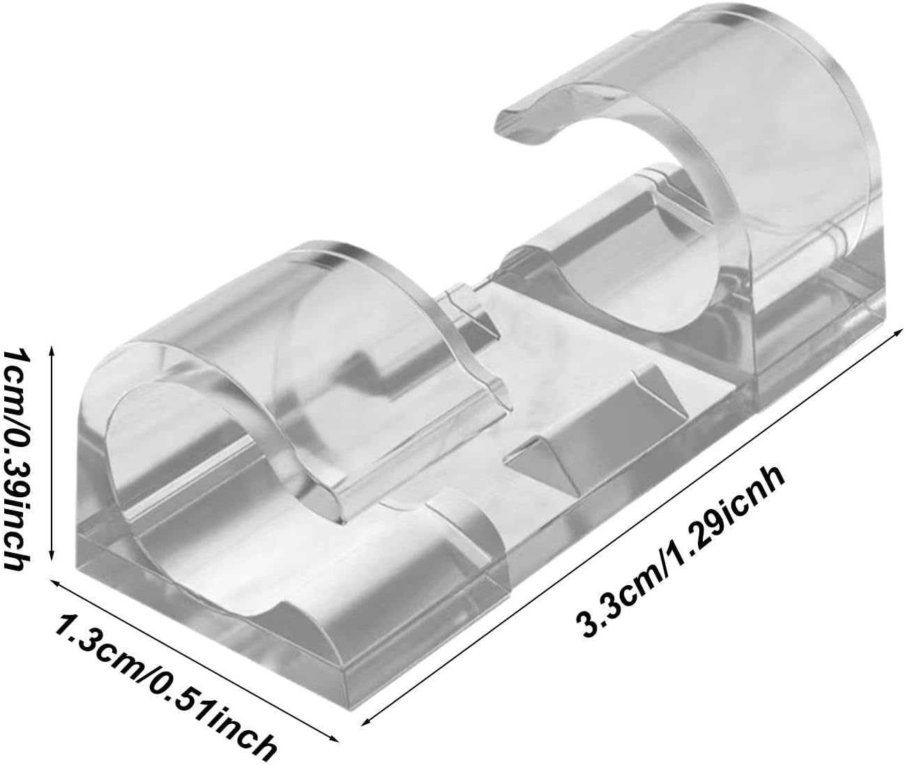 Generic Clear Adhesive Wire Holder Organizer - Cord, Single Unit Routing Guide for Desktop Surfaces, Discreet Synthetic