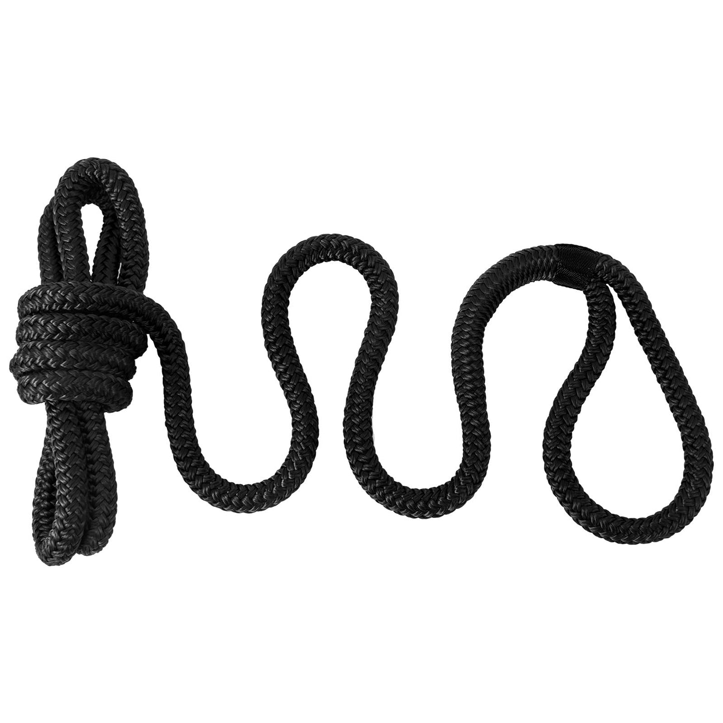 2 Pack 3/8'' x 6' Boat Fender Lines for Mooring, Docking Ties & Small Boat,Premium Marine- Grade Double Braided Nylon Boat Rope with a 5" Eyelet,Anti-Wear & Weather-Resistant-Black