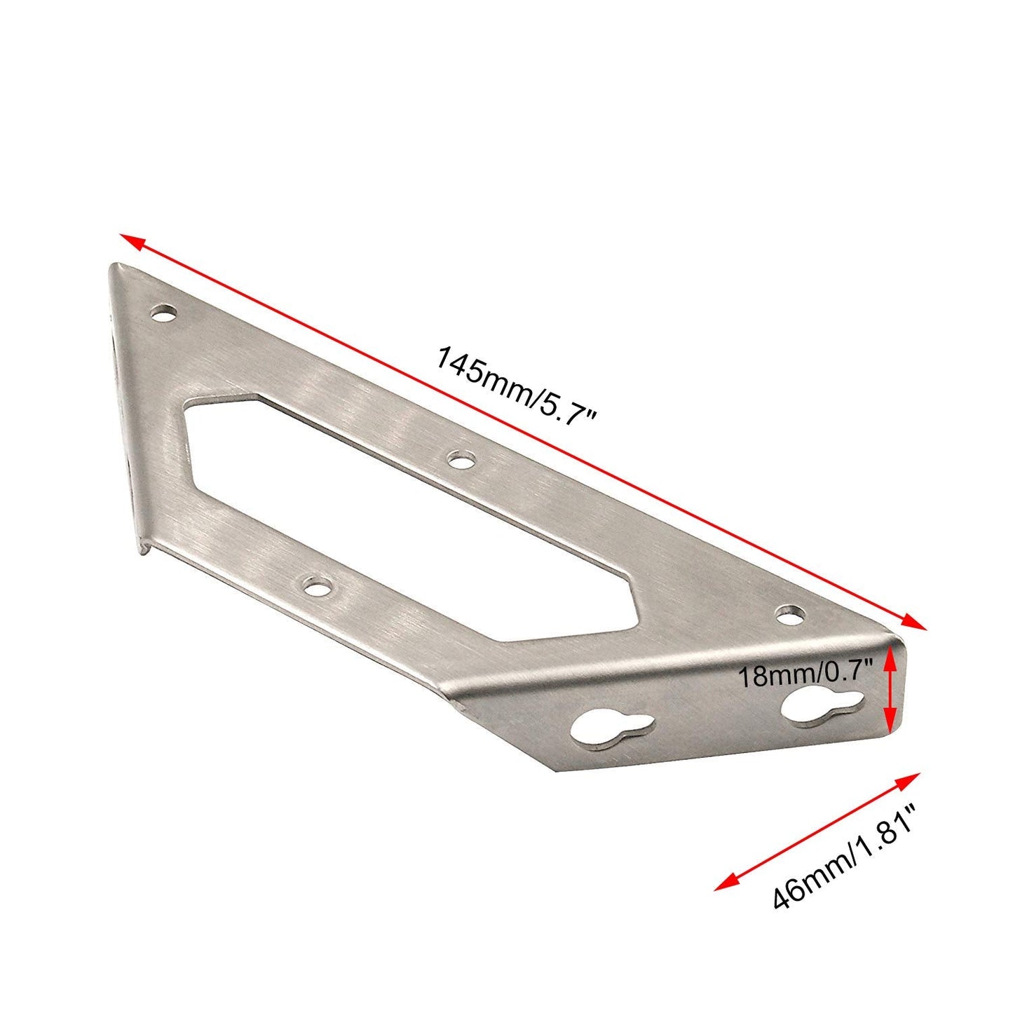 Rannb Trapeziform Angle Brackets Multi-Purpose Stainless Steel Corner Braces Large Size - 4pcs