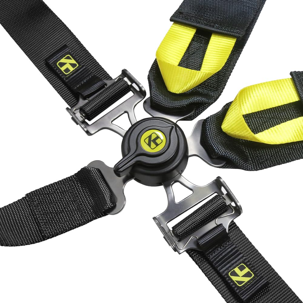 Kyostar 5 Point Safety Harness Racing Seat Belt 2"+3" Camlock Quick Release Premium Quality Heavy-Duty Soft Webbing Universal Black