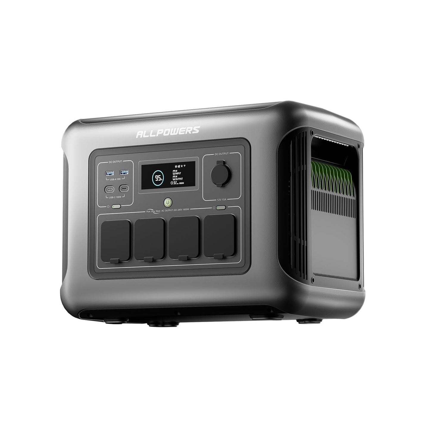 ALLPOWERS R1500 Portable Power Station, 1152Wh LiFePO4 Battery Backup w/ 4 1800W (3000W Peak) AC Outlets, 0-80% in 40 Min, 43dB UPS Solar Generator for Camping, Party, RV, Home Use