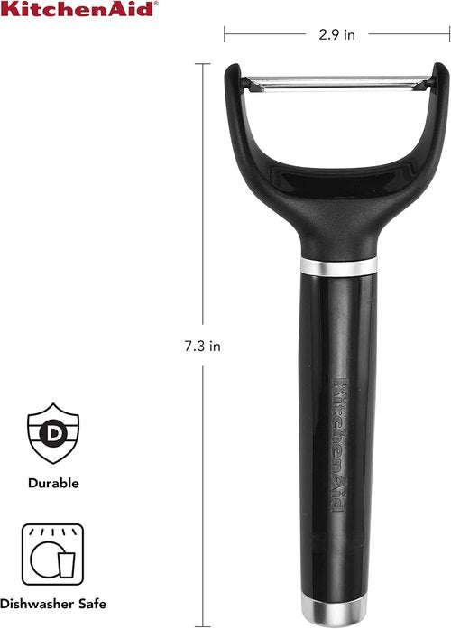 KitchenAid Y Peeler - Ergonomic Handle, Single Edge Blade, Dishwasher Safe with Cover