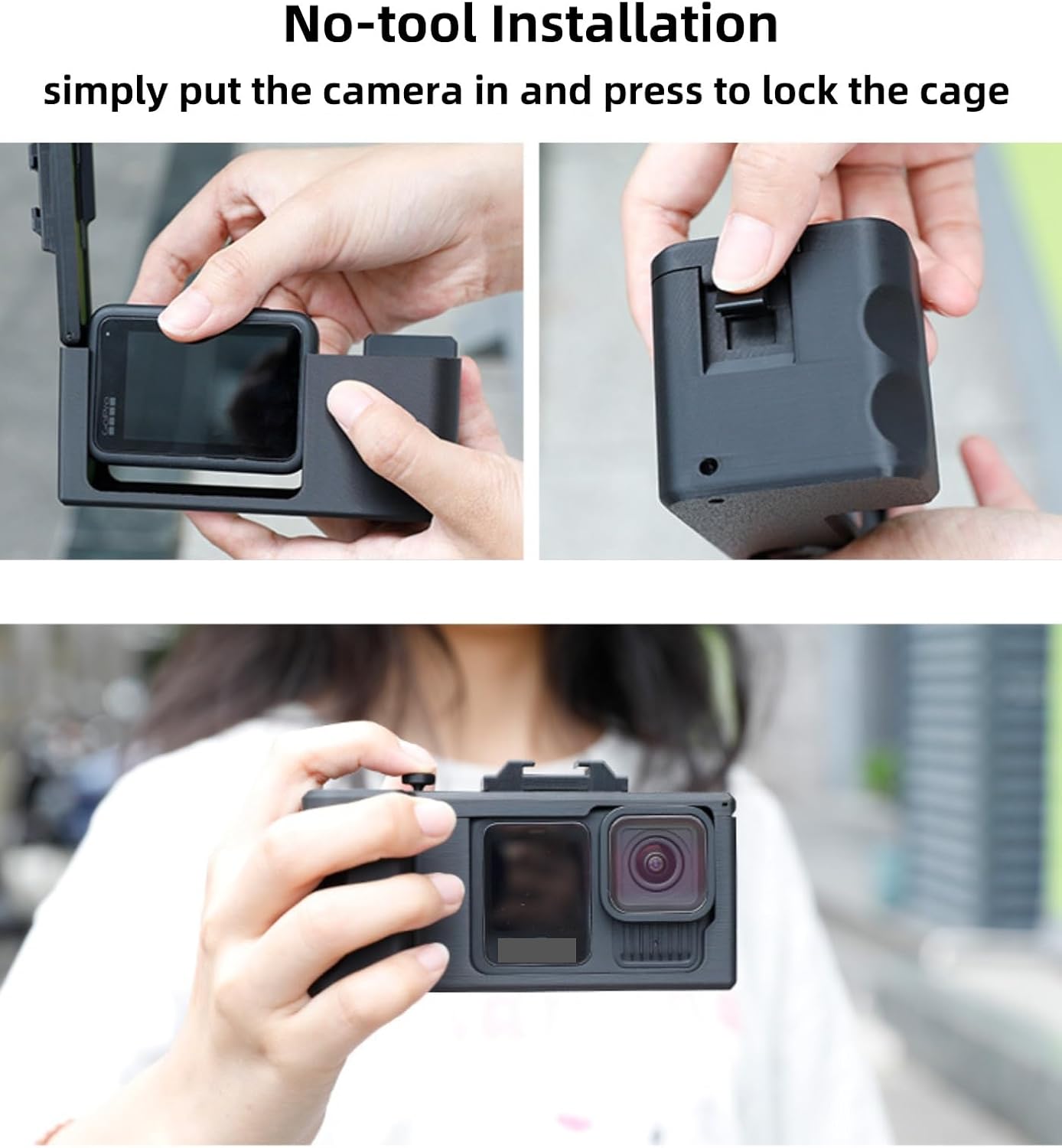 Generic 13/12/11/10/9 Camera Grip Holder for Gopro Hero Black, Camera Grip Cage Extension Bracket with Shutter Button