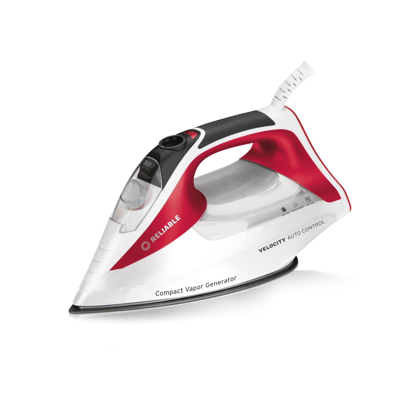 Reliable Velocity 270IR Steam Iron - Auto Control Compact Vapor Generator with Sensor Technology, Patented Technology for Continuous Steam, Zero Leaks, Perfect Temperature, 8 Programmable Heat Setting