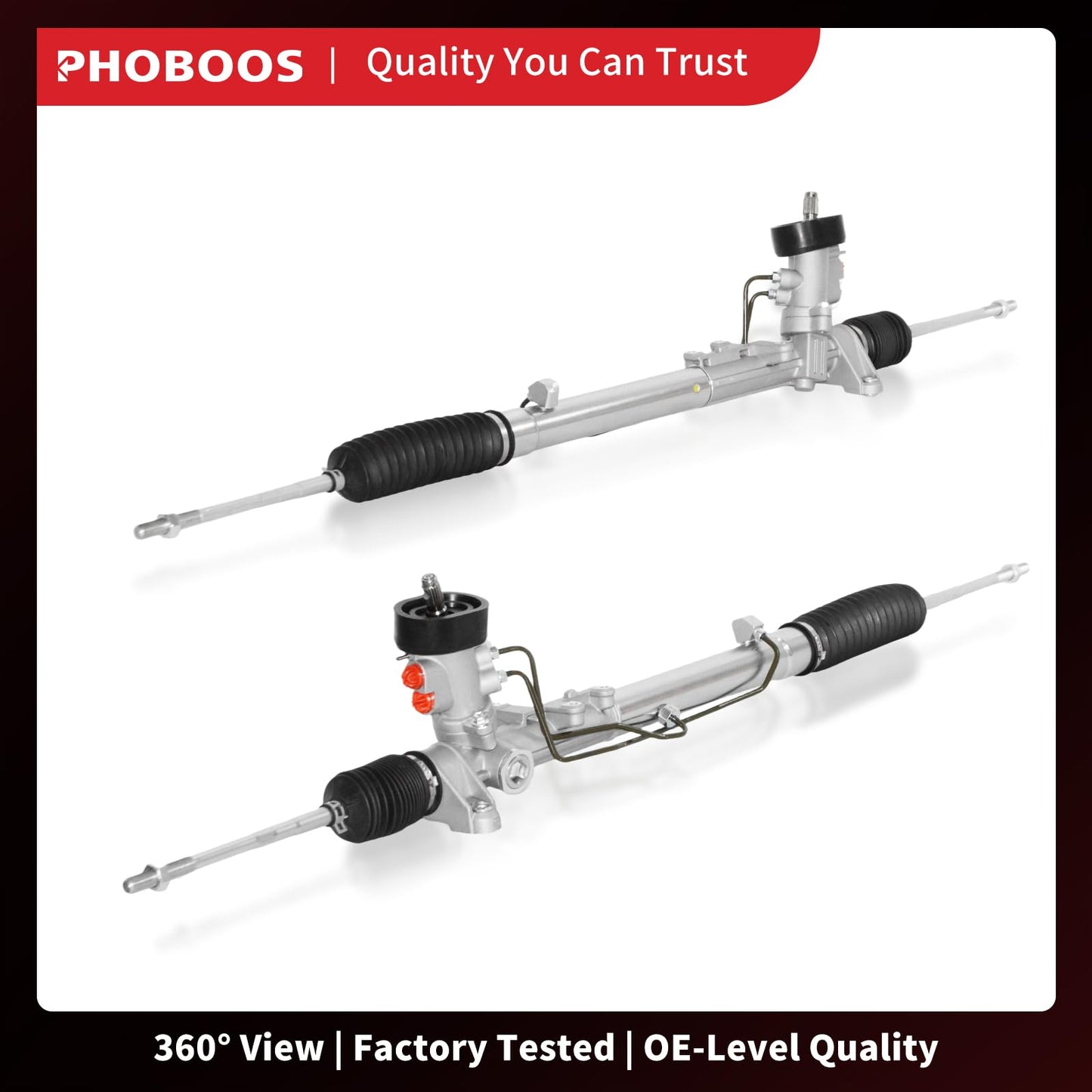 PHOBOOS Hydraulic Power Steering Rack and Pinion Assembly Compatible with Volkswagen Beetle 1998-2010, Golf 2000-2006, Jetta 2000-2005. New Unit, Leak Resistance, Direct Fit, Ref. 26-9008