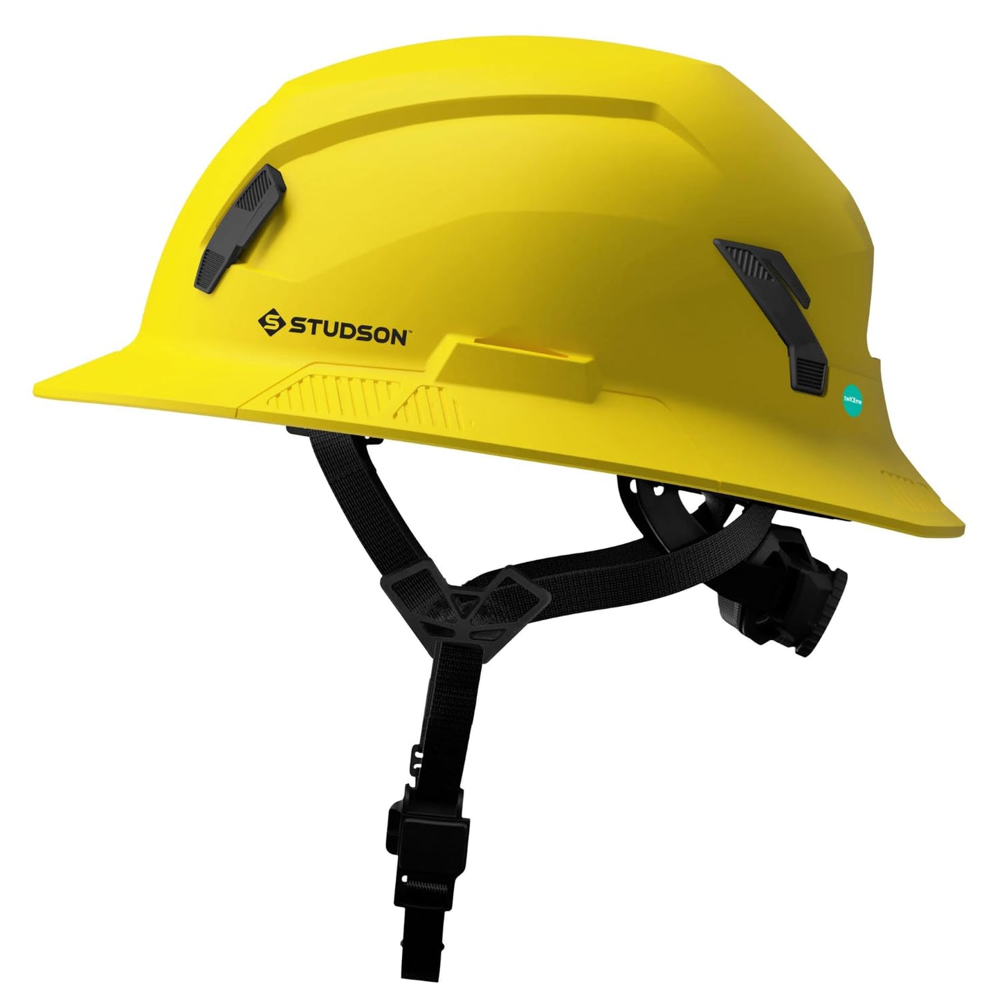 STUDSON SHK-1 Full Brim Safety Helmet: ANSI/ISEA Z89.1 Type II Compliant (R 2019), Lightweight & Breathable, NFC Emergency Contact Chip, One Size, Class C & E (Non-Vented, Safety Yellow)