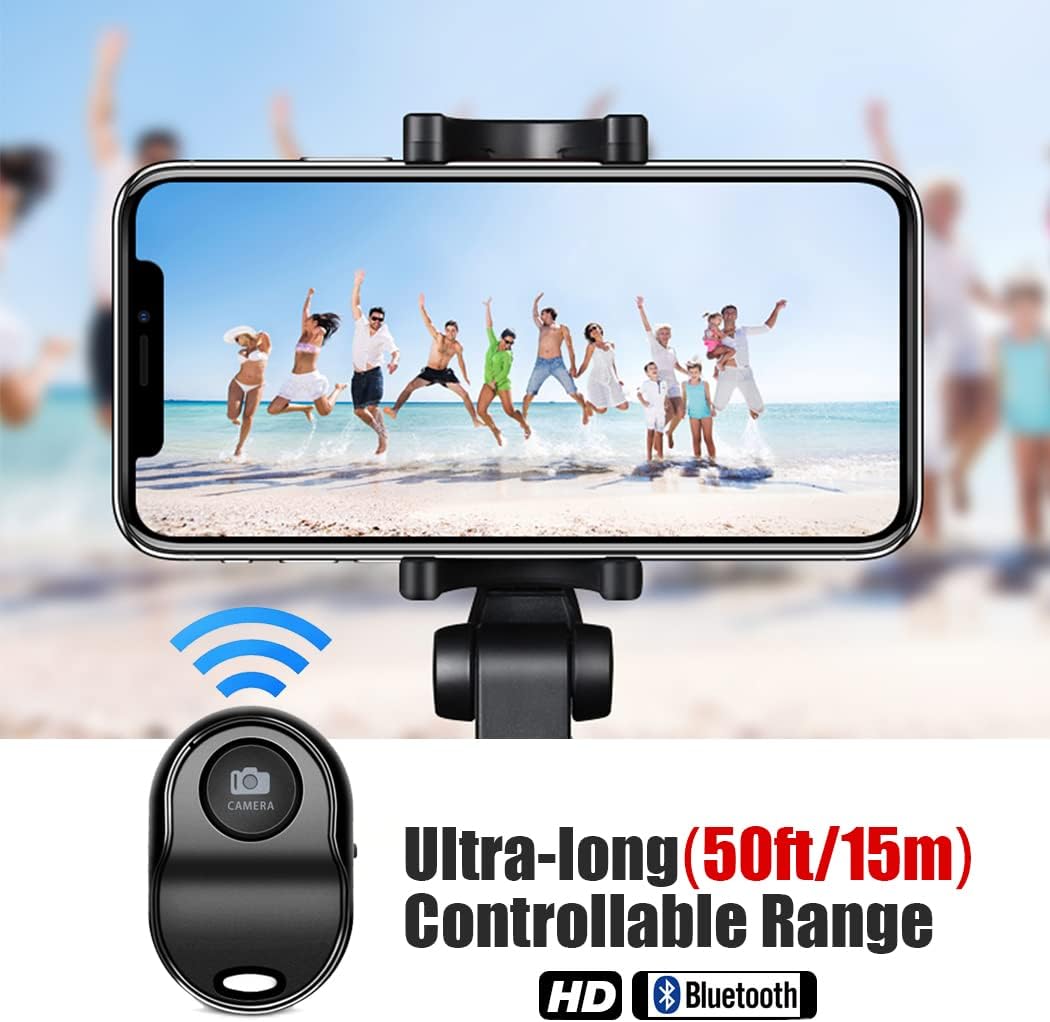 ASHUTB 5.0 [Upgraded] Bluetooth Remote Shutter for iPhone & Android Camera Wireless Remote Control Selfie Button