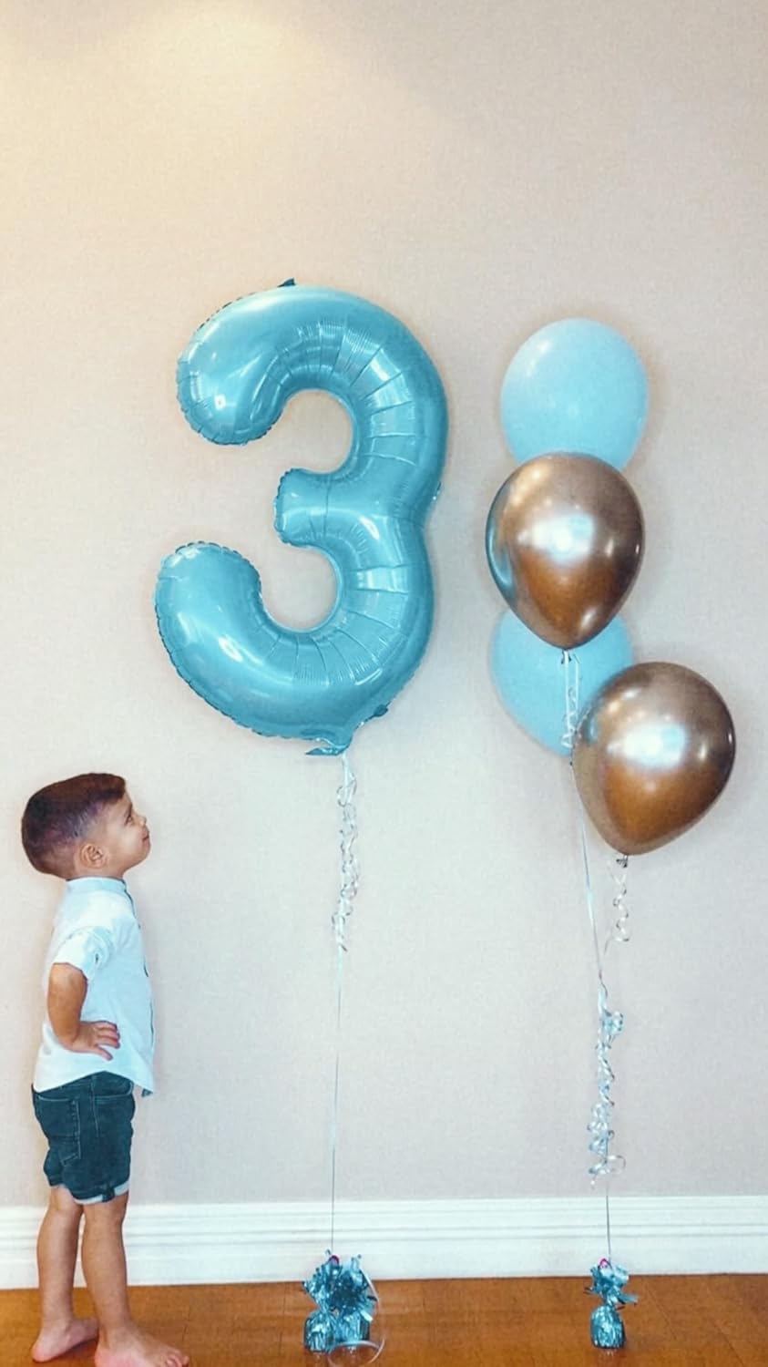 Pearlescent Blue 40-Inch Number 1 Balloon | First Birthday Decorations for Boys & Girls