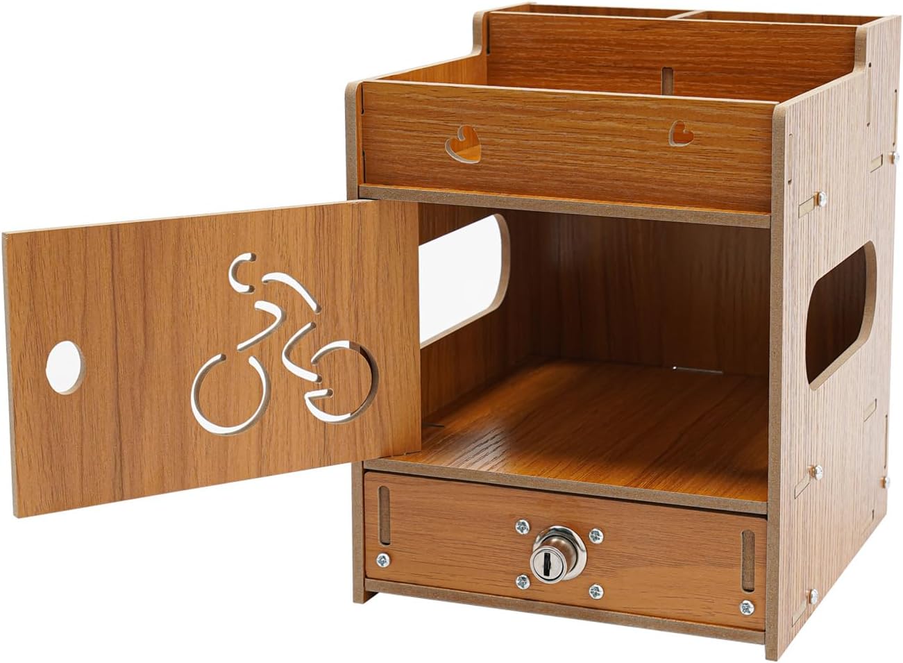 QUSKLISU (07) Computer Monitor Stand, Computer Rack with Drawers, Two top Platforms Desk Organizer Monitor Stand