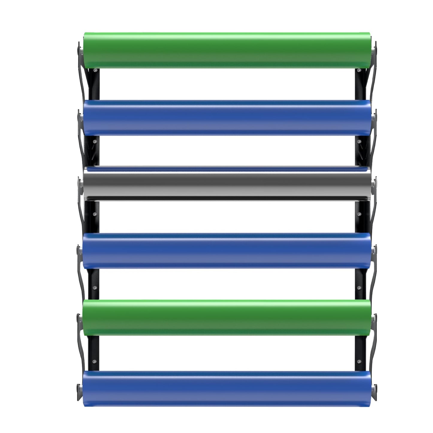 FOSHIO Vinyl Roll Holder, Metal Vinyl Rack with Mounting Hardware Wall Mounted for Pulling 6 Rollers of Vinyl, Transfer Paper Tape, Wallpaper, Window Film, Garage Workshop, Rollers Not Included