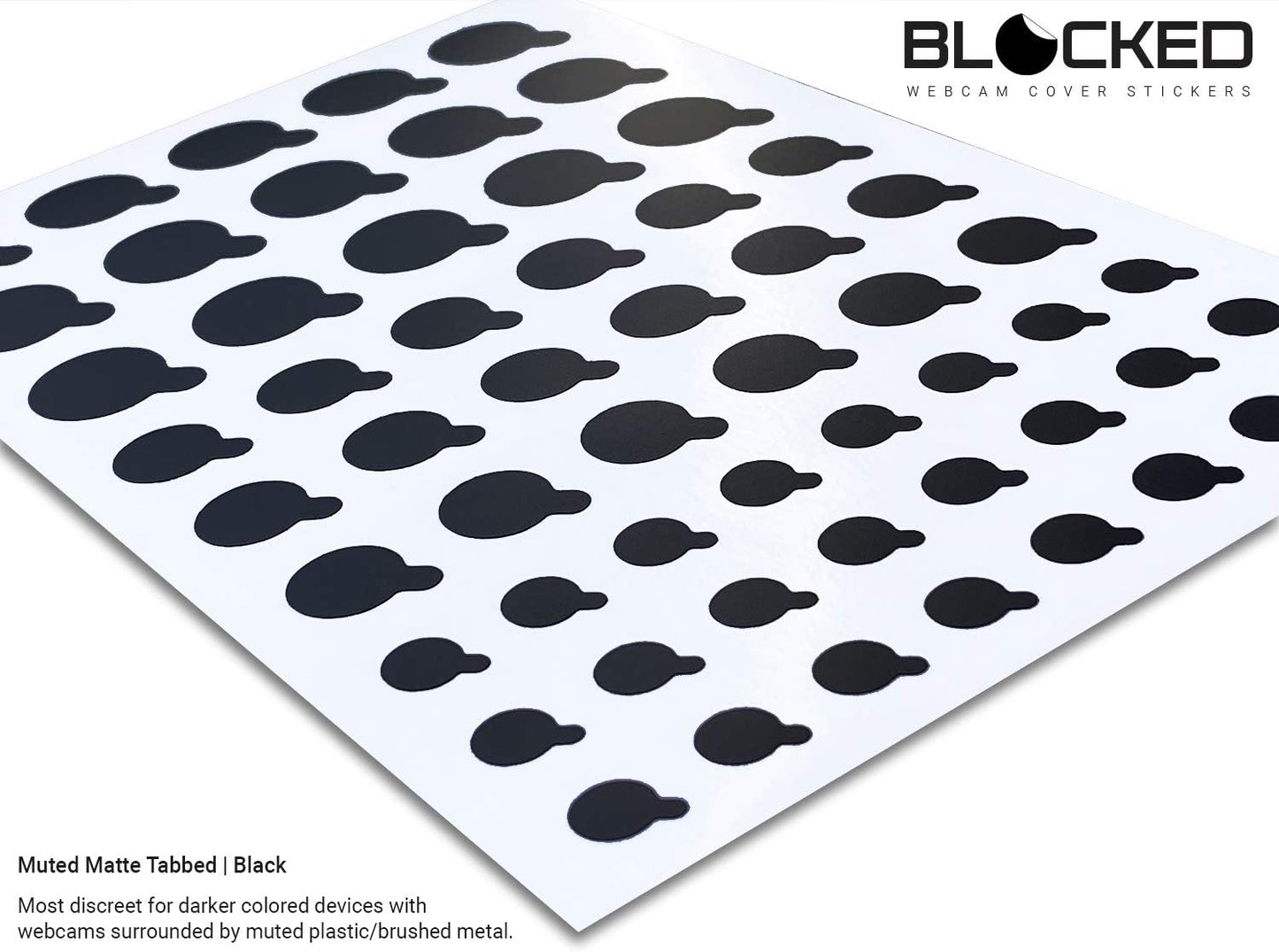 MyCamShield 57-Pack BLOCKED Webcam/Camera Vinyl Covers | Low-Tack Restickable Webcam Sticker | Multiple Sizes | Black