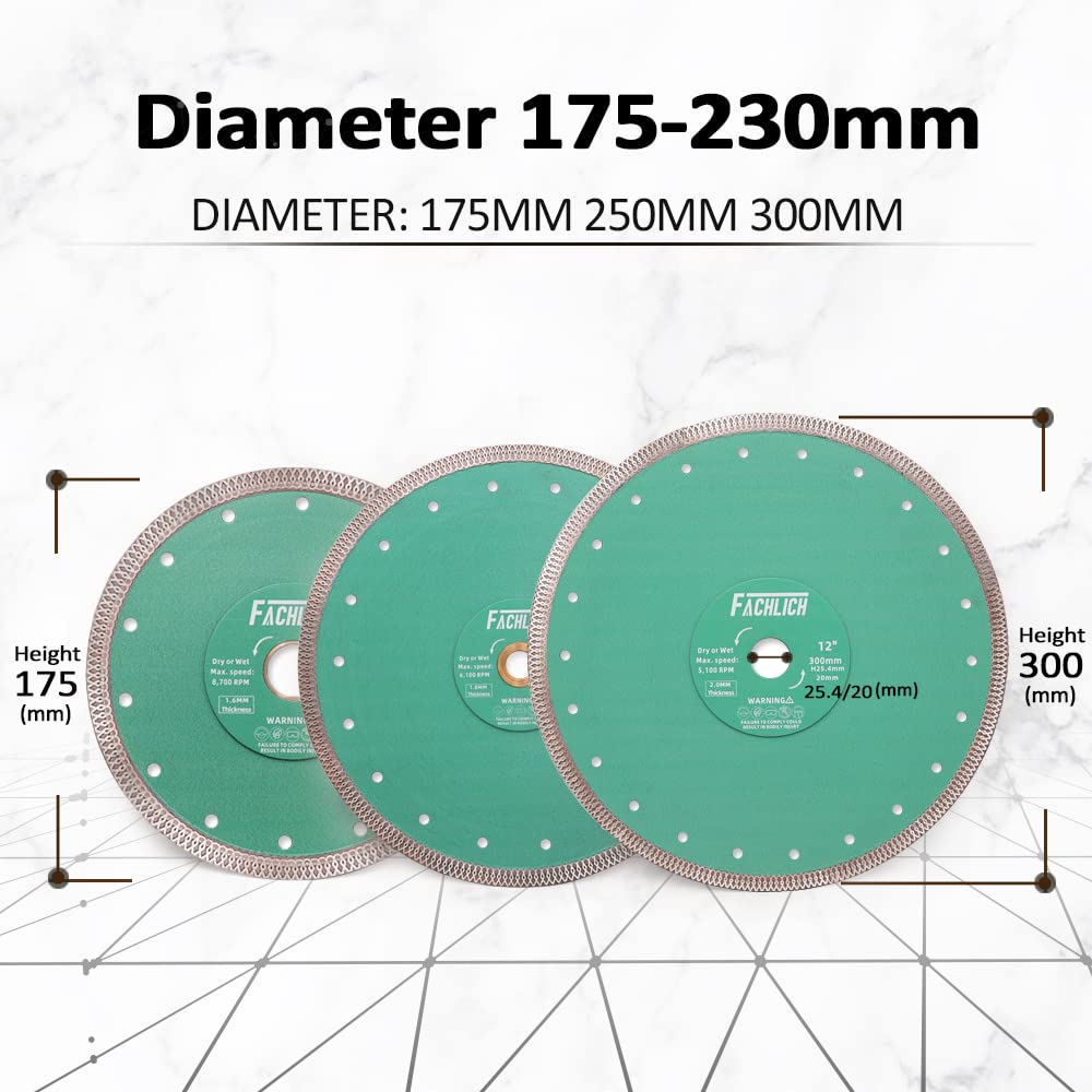 FACHLICH Diamond Porcelain Saw Blade and Diamond Tile Hole Saw Kit - FACHLICH from 1/4" to 4" Porcelain Ceramic Tile Diamond Core Drill Bits Set