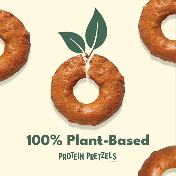 Crisp Power Protein Pretzels, Sea Salt, High Protein Vegan Keto Snack, 28 G Plant Based Protein, Low Carb Crunchy Pretzel Snacks, Sugar Free, No Seed Oils, 1.75 oz Bags, 6 Pack