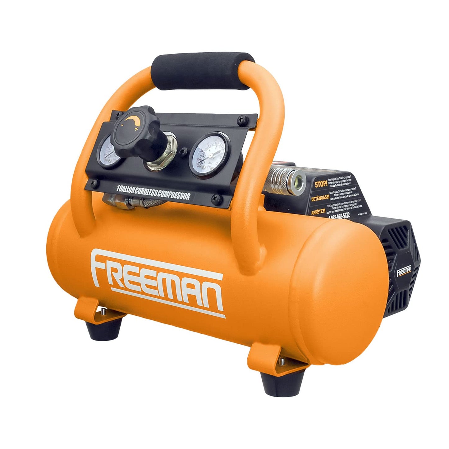 Freeman PE1GCCK 20V Cordless 1 Gallon Air Compressor with 3-in-1 Pneumatic Finish Nailer/Stapler, Battery, Charger, Air Hose, Inflation Accessory Kit and Fasteners (600 Count) – 700 Shots per Charge