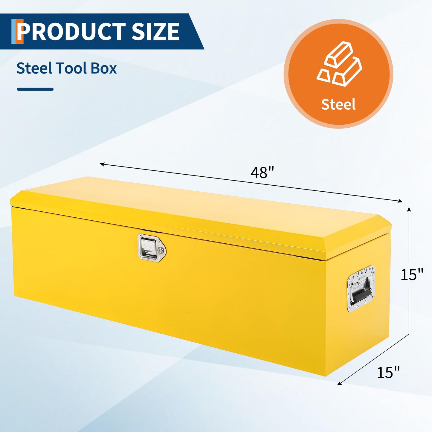 Heavy Duty Steel Underbody Truck Tool Box, Tool Storage Organizer Chest, Job Box, Weather-Resistant Truck Bed Storage Ideal for Pickup Truck ATV RV Trailer