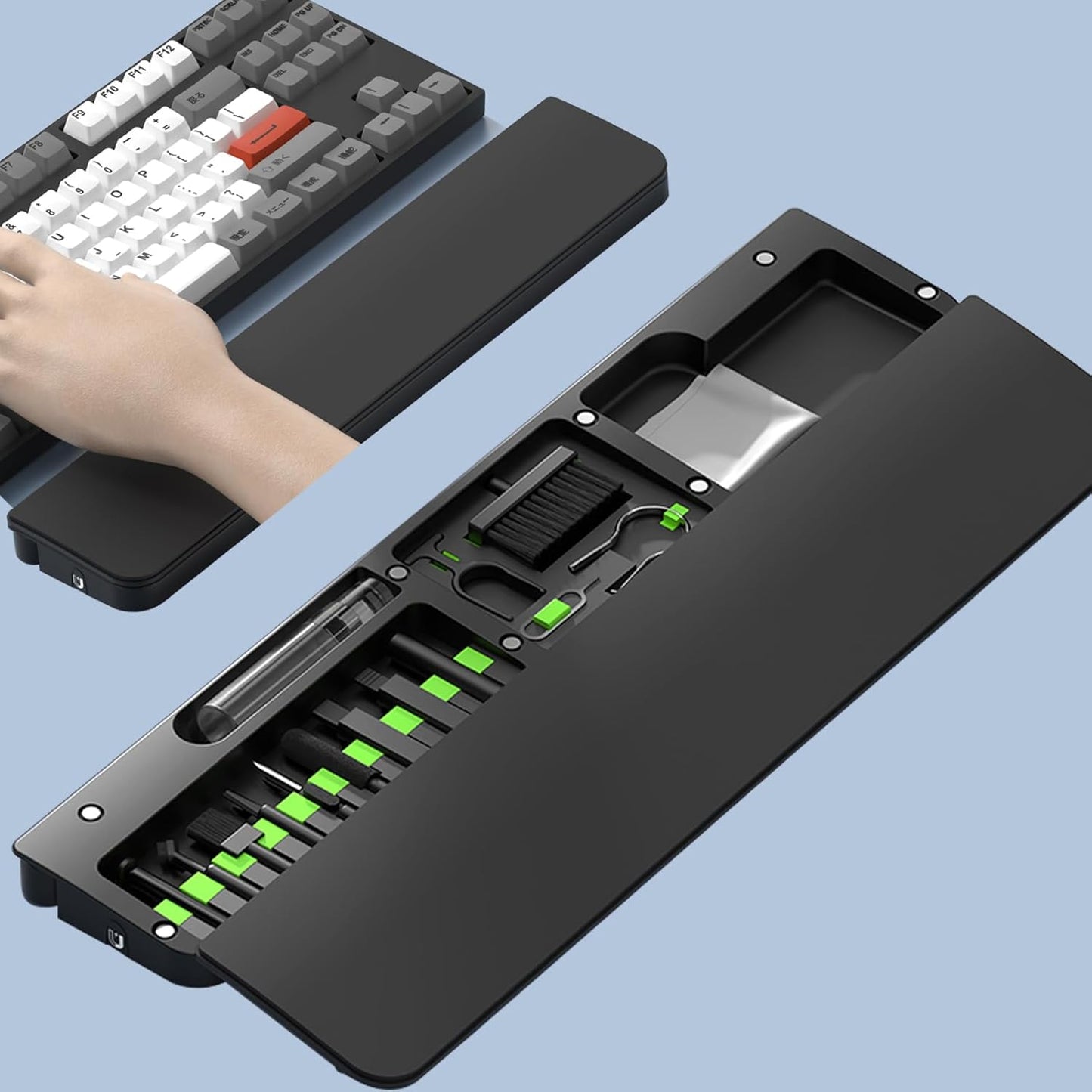 22 1 Ergonomic Keyboard Wrist Rest Cleaning Kit, in Cleaning Kits Wrist Rest for Keyboard, Non-Slip Springy Sponge