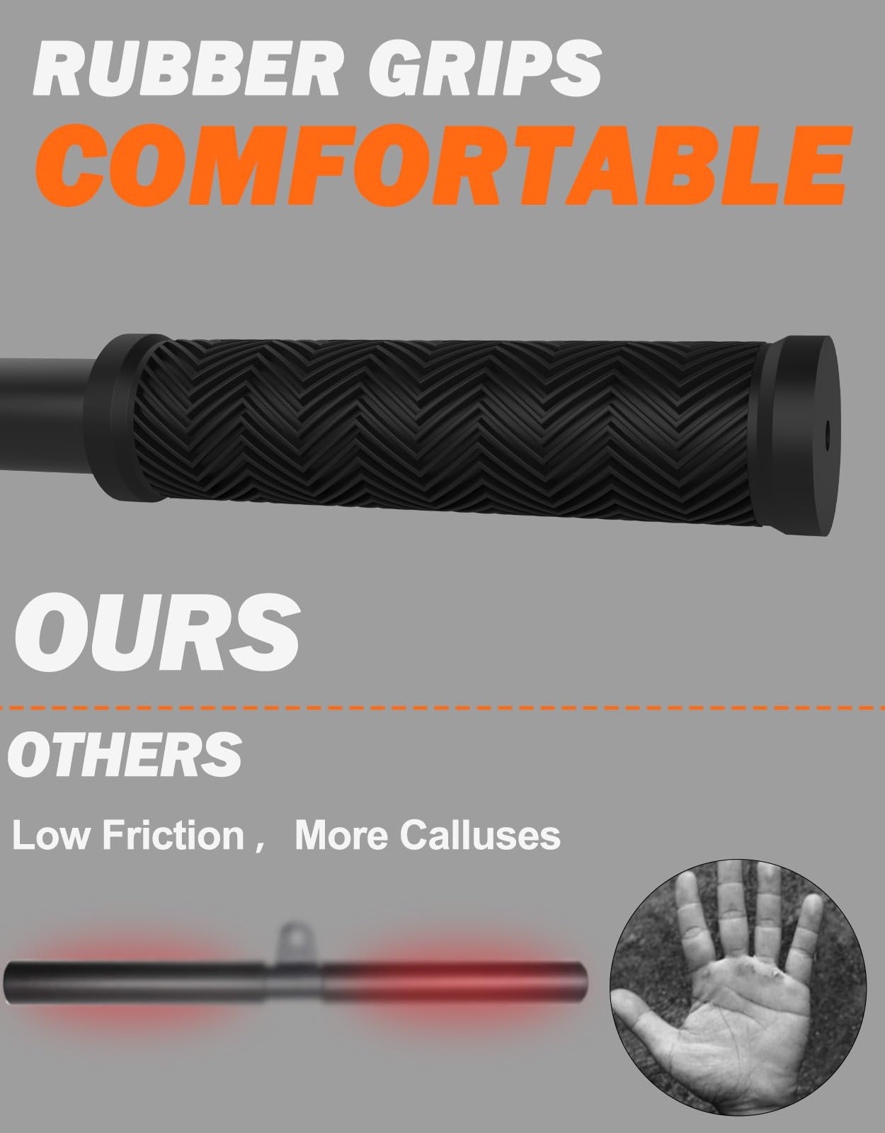 Fitarc Straight Bar Cable Attachment with Fixed Ring, Non-Slip Tricep Bar for Tricep Pull Down Attachment, Lat Pull Down Bar for Home Gym Equipment, Lat Pulldown Attachments and Cable Attachments for Gym
