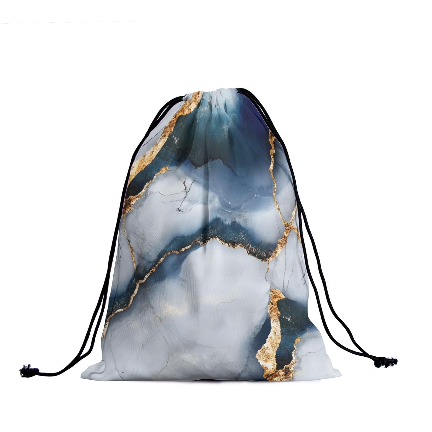 Nerxy Blue Marble Gymnastics Grip Bag - Navy Gray Grip Bags for Gymnastics Mini Gym Bag Marbling Stone Drawstring Storage Pouch Adjustable