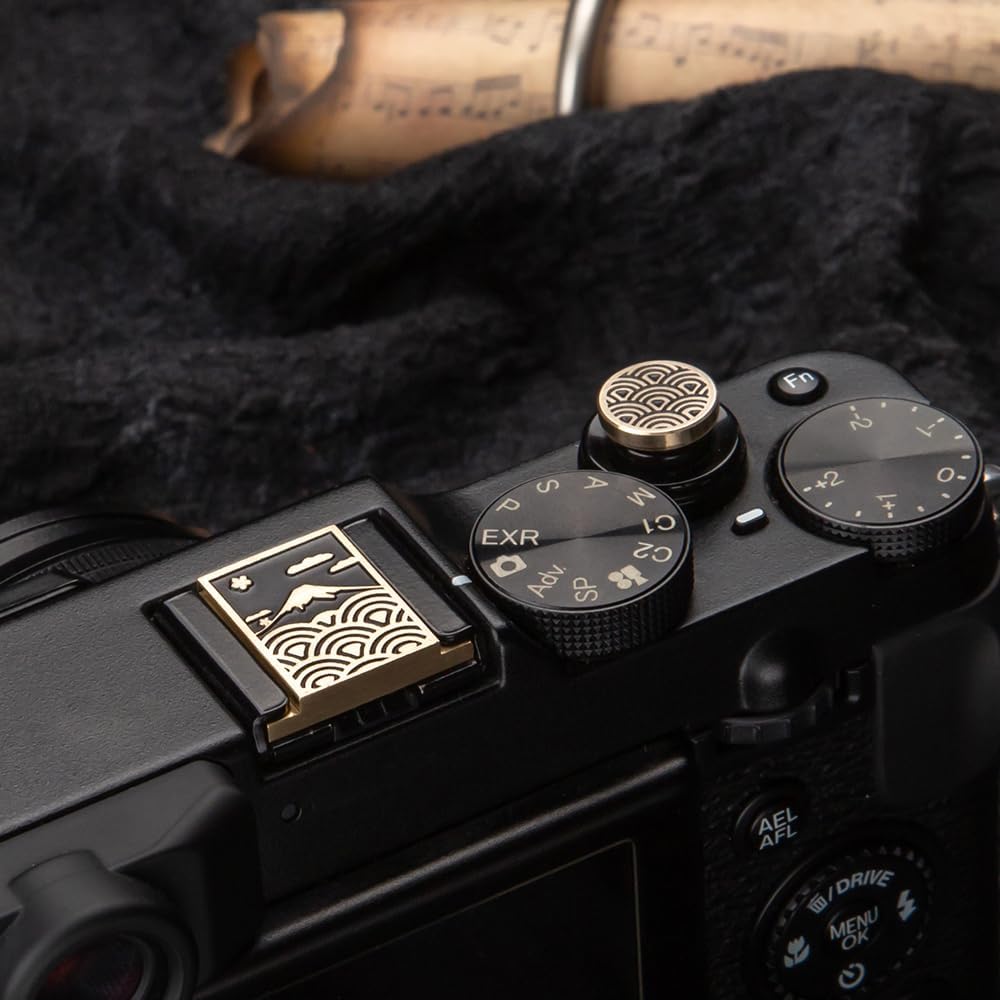 X-T50 X-S20 X-S10 X-T4 XT30 Z6iii Z7 Z30 Z50 Set) Wave Pattern Camera hot Shoe Cover Camera Shutter Button for Fujifilm