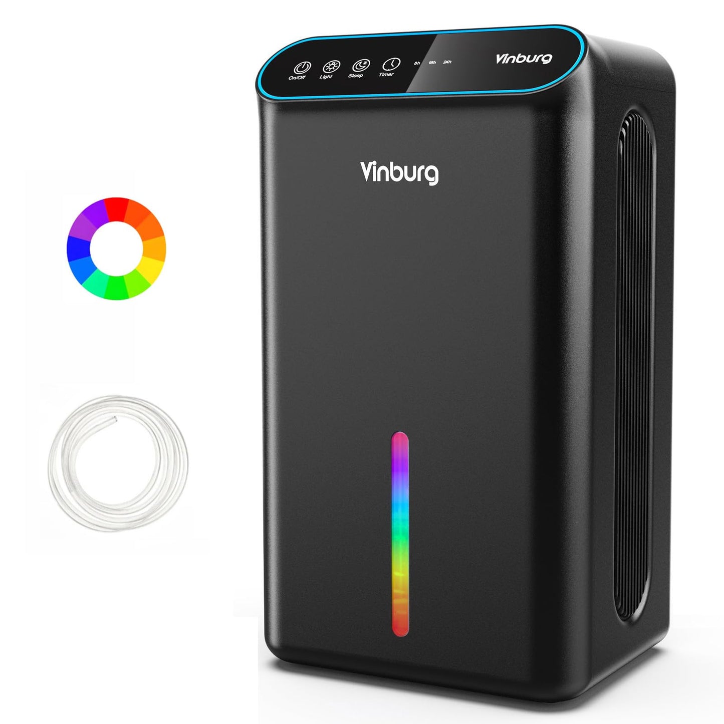 Dehumidifier for Basement (85 OZ, 800 sq ft) Quiet Dehumidifiers for Home, Auto Shut-Off, Sleep Mode, 3 Gear Timer(8H,16H,24H), Small Dehumidifier for Bedroom, Bathroom with Drain Hose(Dark Black)