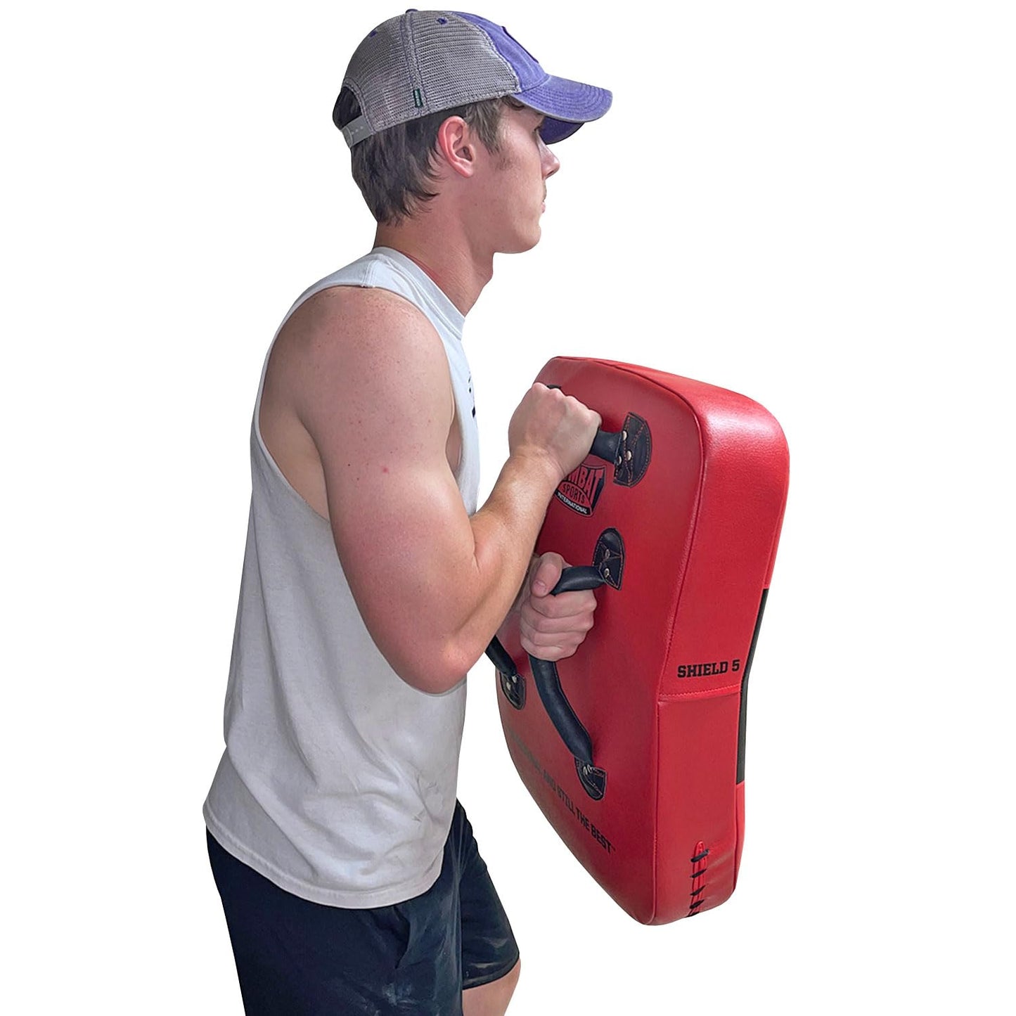 Combat Sports Big Kick Shield Pad - Muay Thai, MMA & Kickboxing Striking Target - 24" x 17" x 5.5" Synthetic Leather Blocking Dummy for Coaches and Trainers