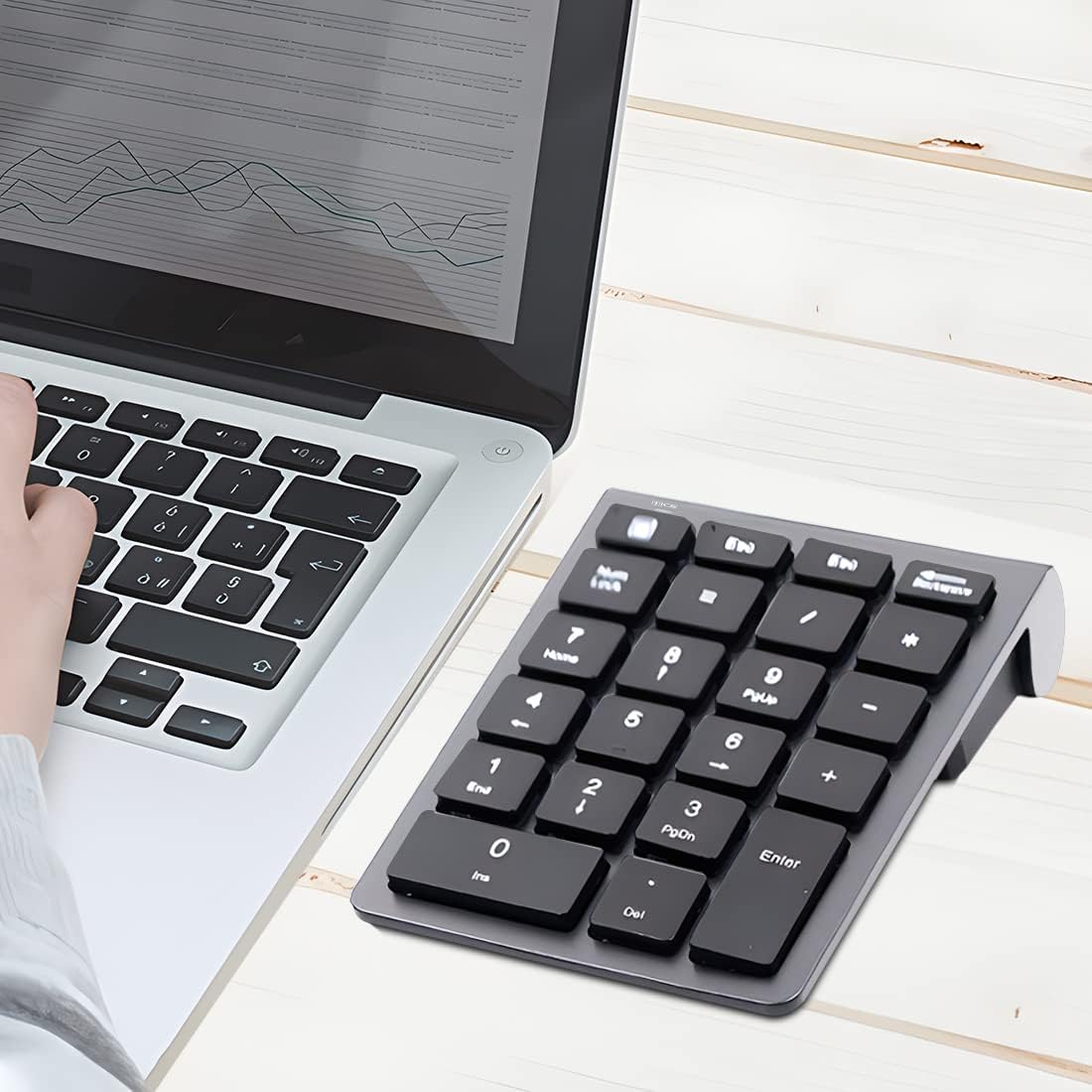 LIANGSTAR 22 2.4GHz 10 Accounting Number Pad, Wireless Numeric Keypad Keys Portable Keyboard Extensions with USB
