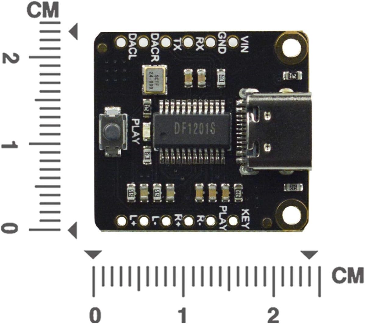 DFROBOT MP3 [128MB 24-bit ESP32, DFPlayer Pro Module Onboard Memory] - No TF Card Required, Type-C U-Disk Mode