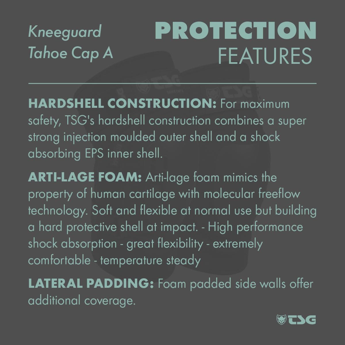 TSG Kneeguard Tahoe A Protective MTB Knee Pad, Amplified Soft Shell, ACF Impact Foam, Anti Slip, Pierce Proof, Adults, Biking, Skateboarding, MTB, Downhill, Trail, Mountain, Swiss Design