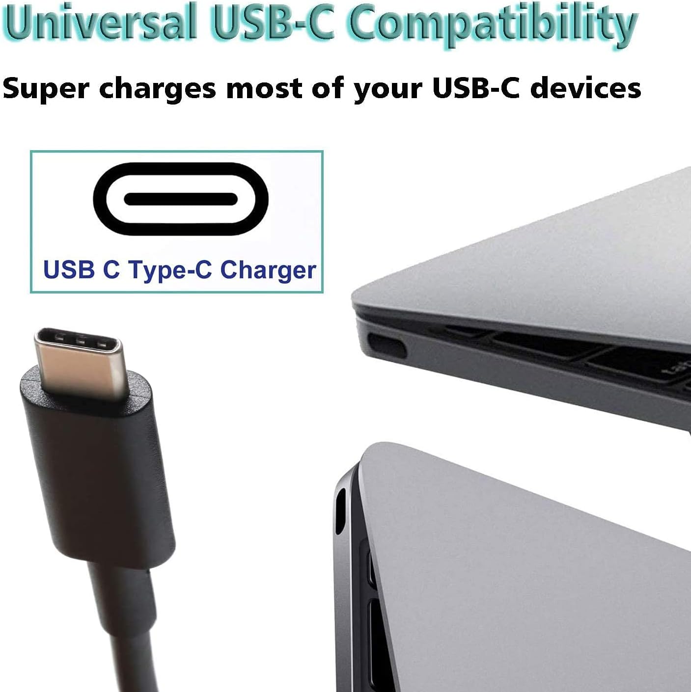 DECSZDY 45W USB-C Laptop Charger Compatible with HP Chromebook Computer and More USB Type C Fast Charging Power Adapter