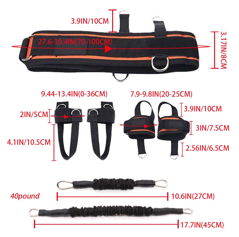 Sunsign Speed and Agility Resistance Bands Trainer for Vertical Jump Squat Boxing MMA Taekwondo Karate Bounce Softball Basketball Volleyball Football Training Black