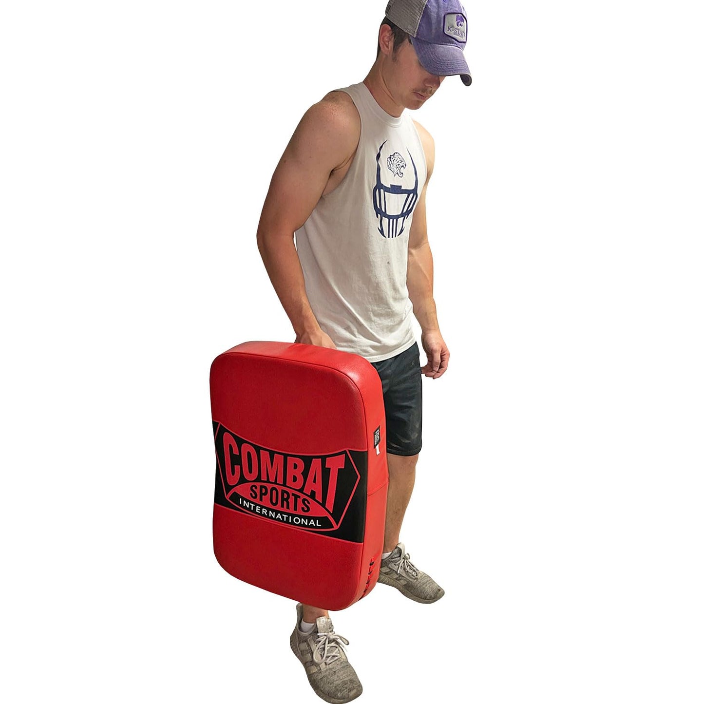 Combat Sports Big Kick Shield Pad - Muay Thai, MMA & Kickboxing Striking Target - 24" x 17" x 5.5" Synthetic Leather Blocking Dummy for Coaches and Trainers