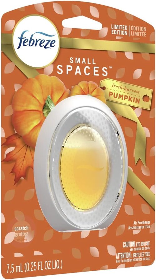 Febreze SMALL SPACES Air Freshener - Fresh-Harvest Pumpkin Scent for Cozy Atmosphere