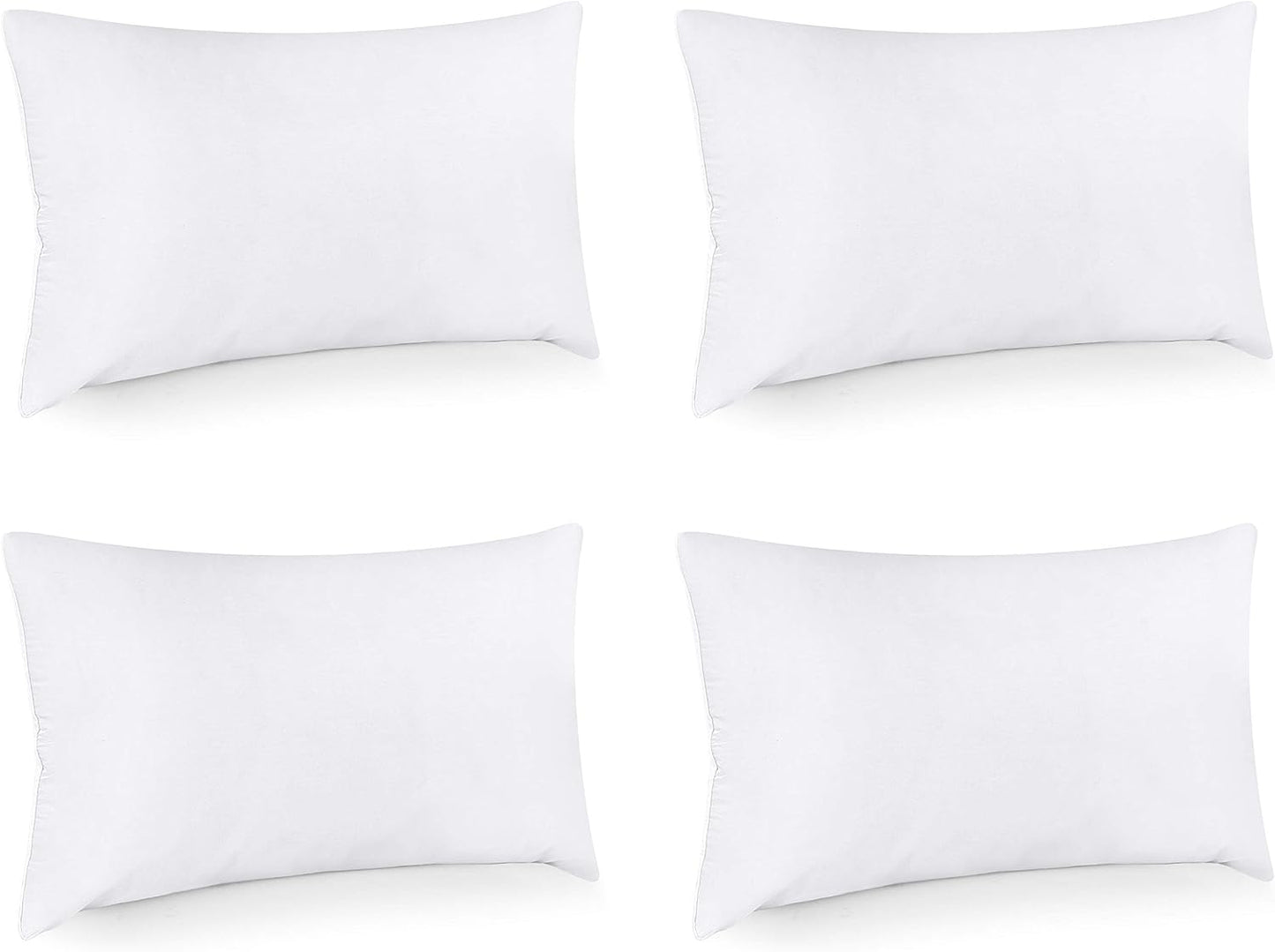 Utopia Bedding Throw Pillows - Fluffy Down Alternative Set of 4 | 14 x 22 Inches, White for Bed & Sofa