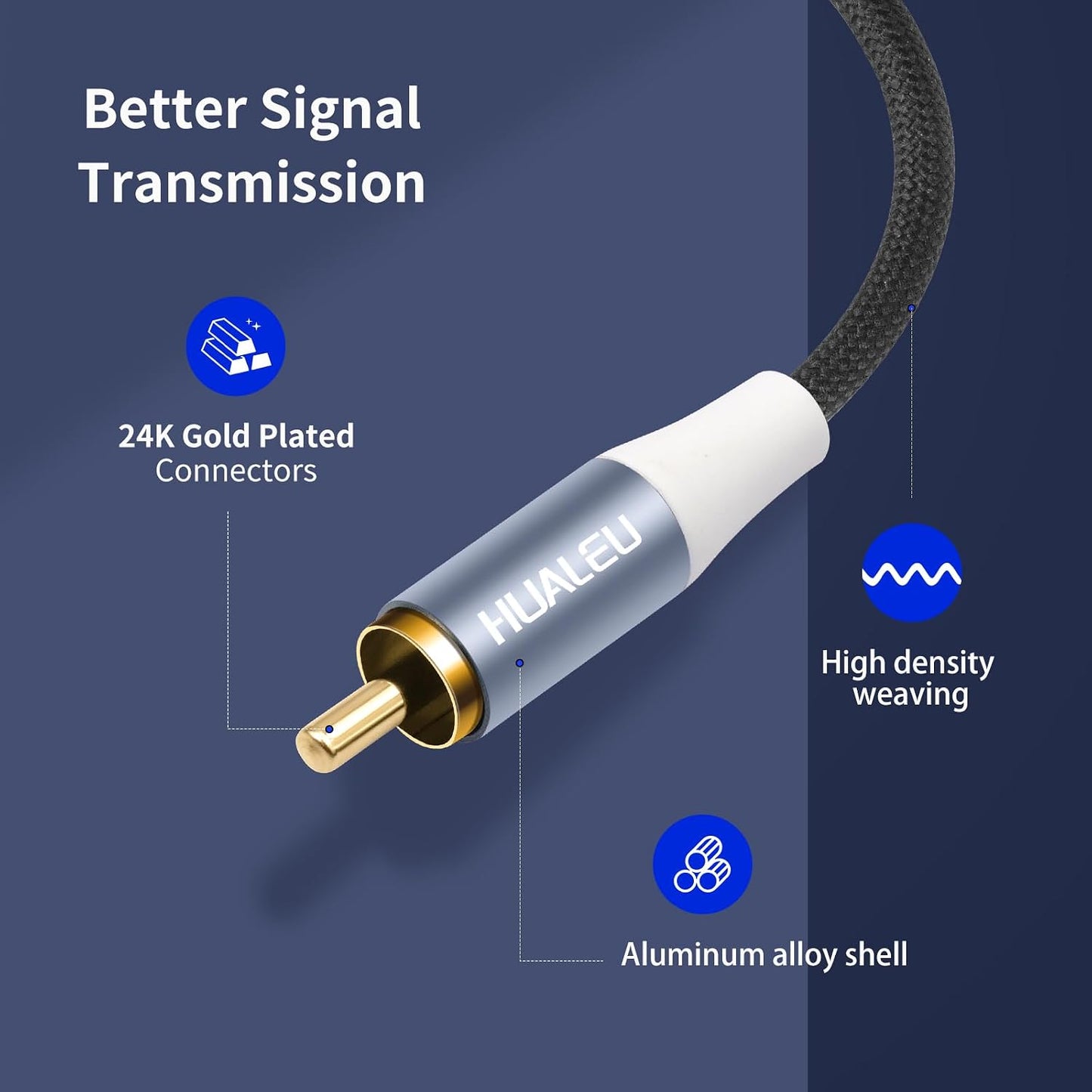 10FT 2RCA 2RCA Cord,2 player-2Pack Gold-Plated Male to Male Aluminum Shell Auxiliary Audio RCA M/M Stereo Audio Cable