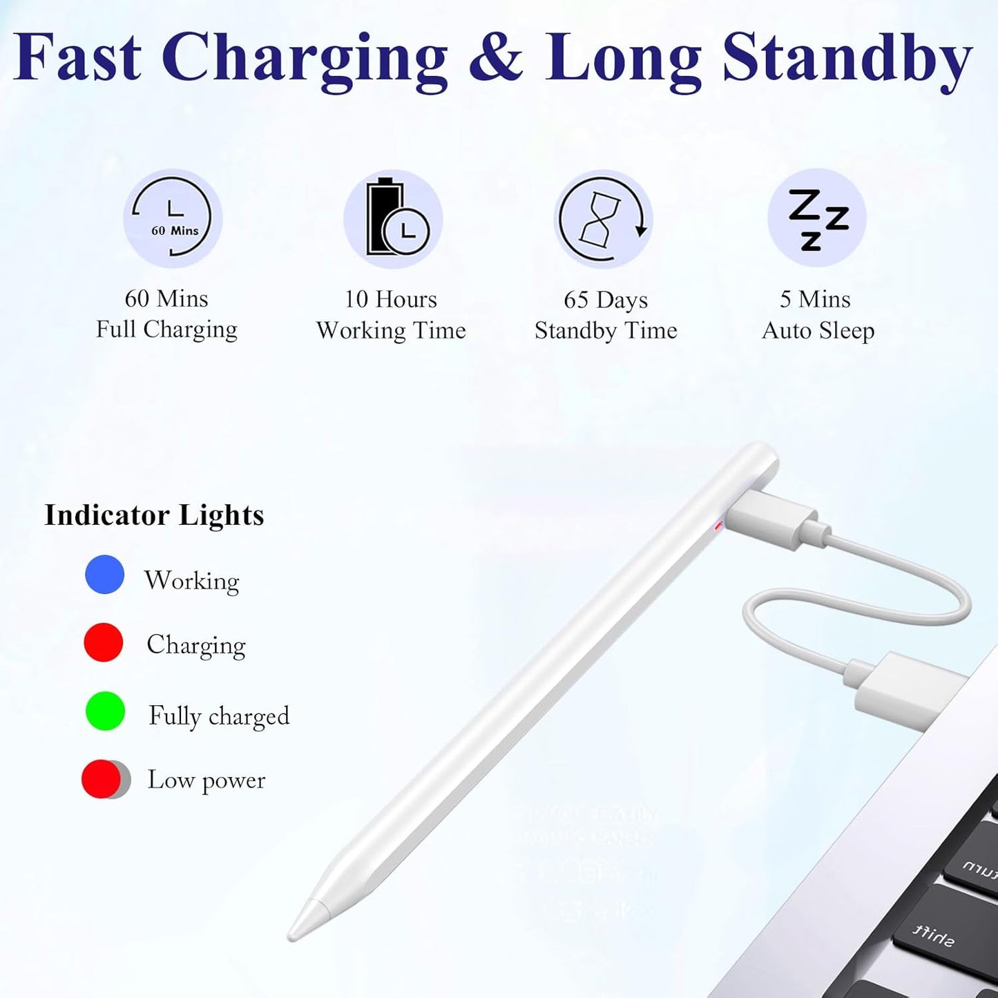 CMARS Stylus Pen for Android, POM Tip Magnetic Phone Pencil, Fine Point Stylus Pens for Touchscreen, Digital Tablet Pen