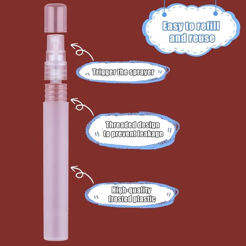 KINBOM Perfume Atomizers - 5 Pack of 10ml Refillable Spray Bottles for Travel | Matte Plastic Design
