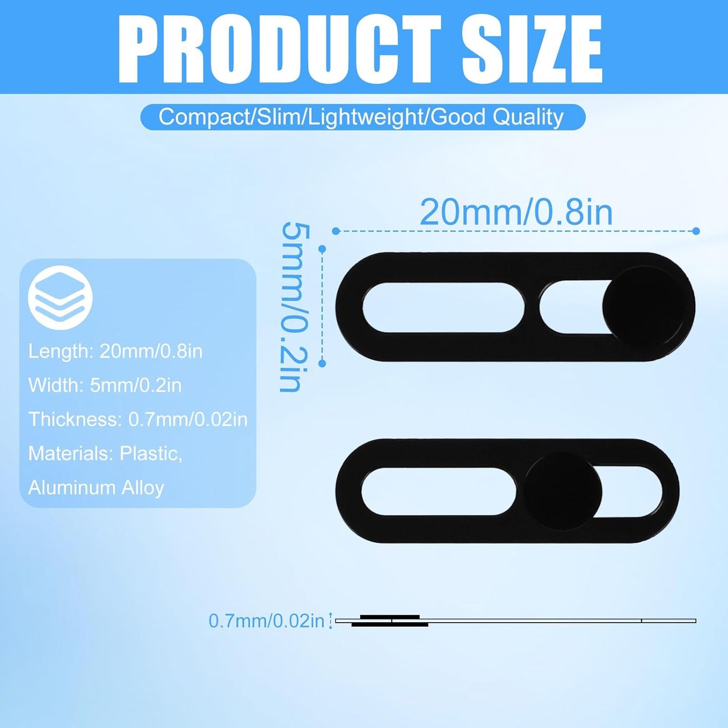 Fukaisu 2pcs 15 16 17 14 17 Front Camera Cover Slide, Ultra Thin Webcam Cover Front Phone Camera Protection to Protect