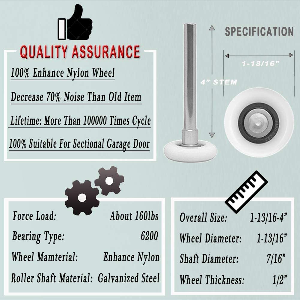 Surpass Garage Door Hardware Kit Roller/Hinge/Top Bracket/Wire Rope (for 16'x8' and 18'x8' Height Double Garage Doors)