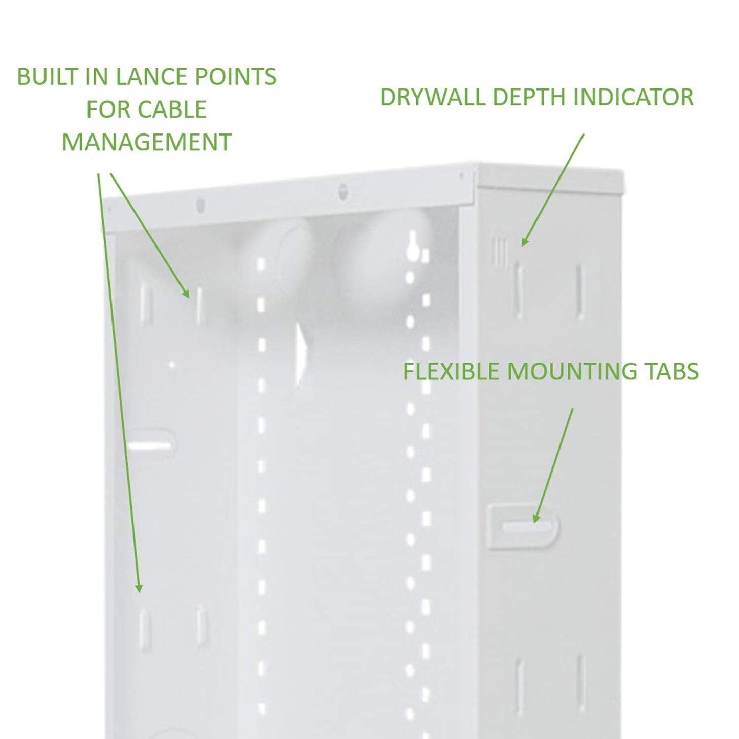 On-Q 28" Structured Media Enclosure with Hinged Cover Lock, 20 Gauge CRS, Flush or Surface Mount