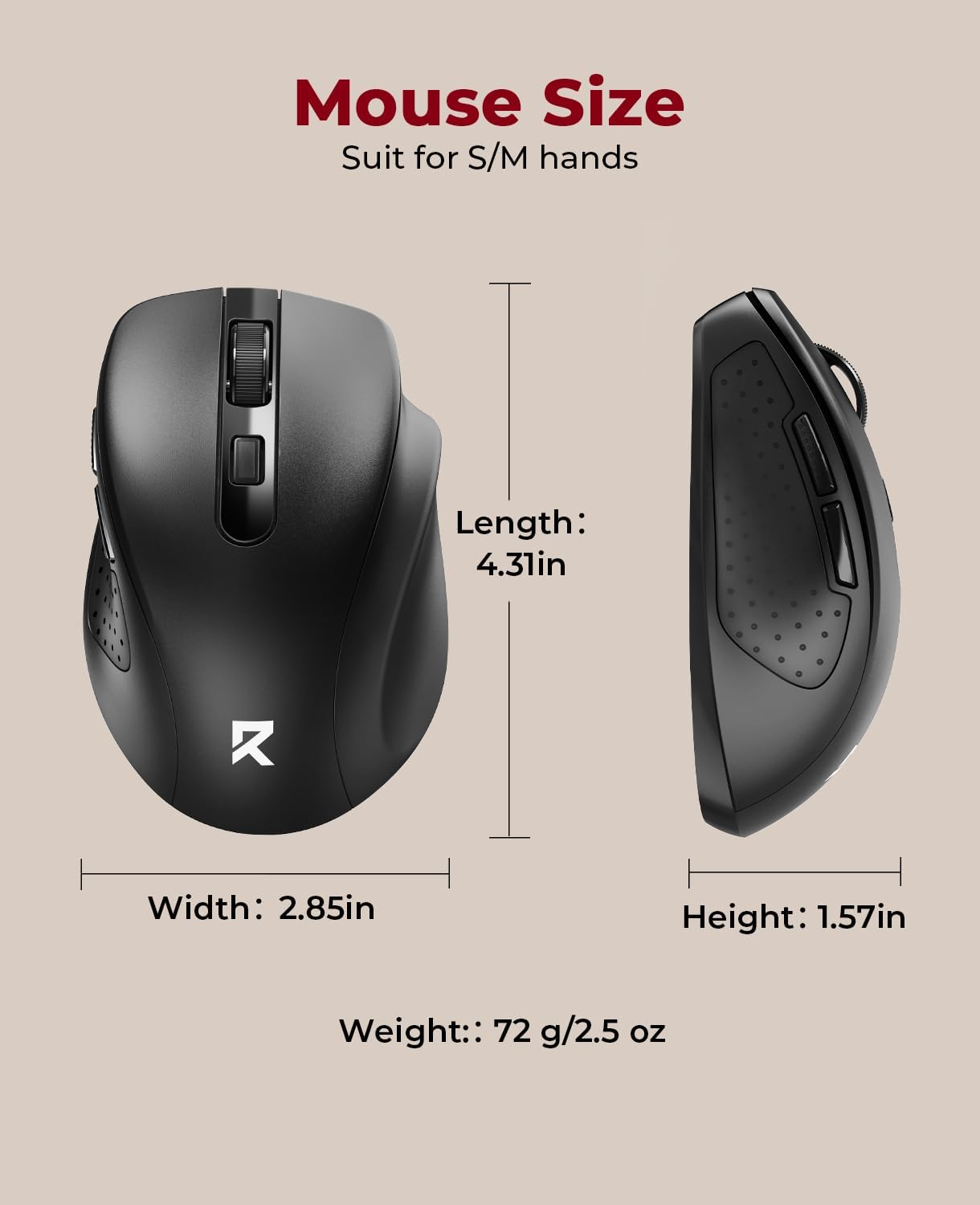 Redragon BT5.0/3.0 2.4G, 6 5 4000DPI 18 Wireless Mouse & Buttons, Level Bluetooth Mouse, Months Battery, Portable
