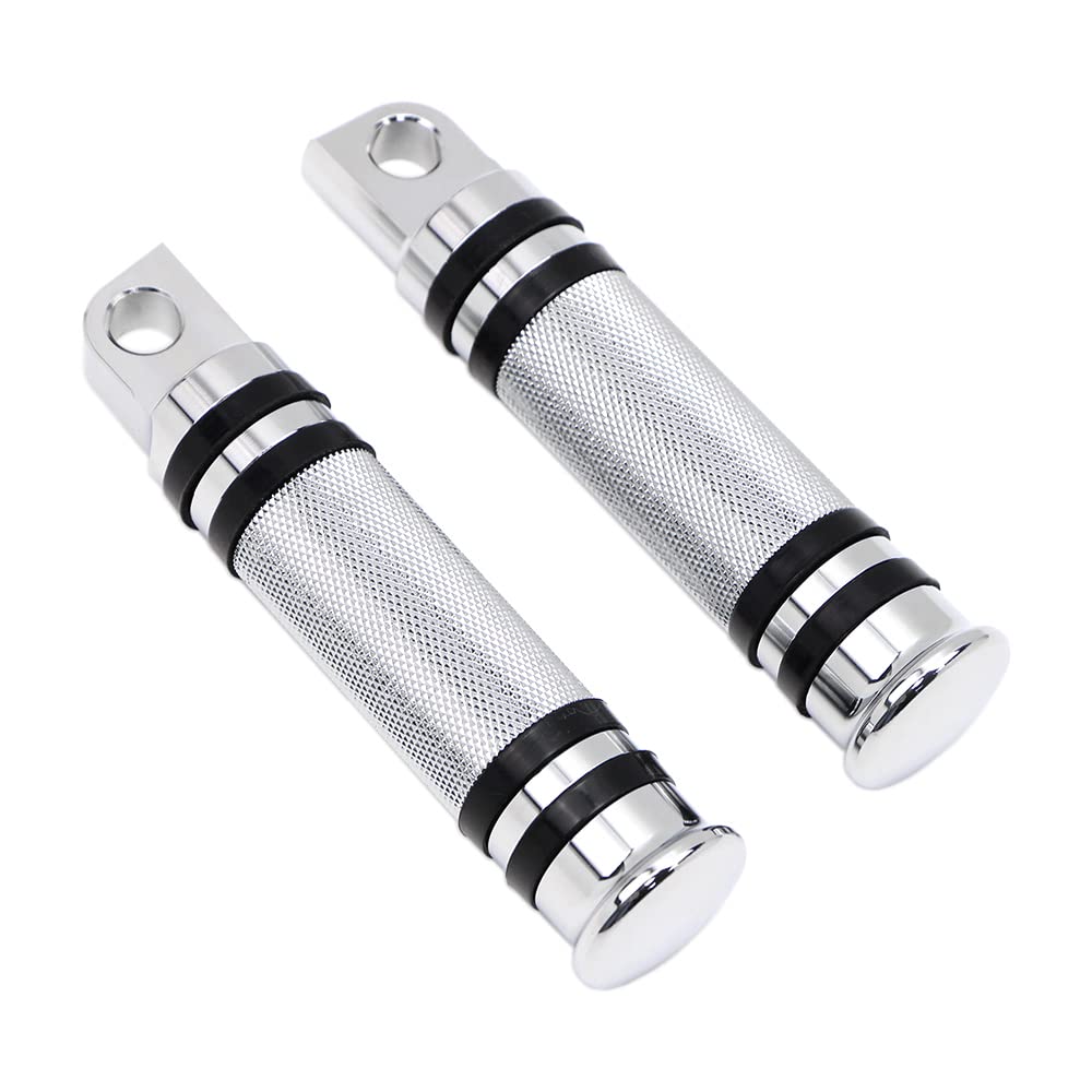 Dreamseek Motorcycle Foot Pegs Rest Compatible with Harley-Davidson Sportster Dyna Touring Male Mount Footpegs Footrest Pedal (Chrome)