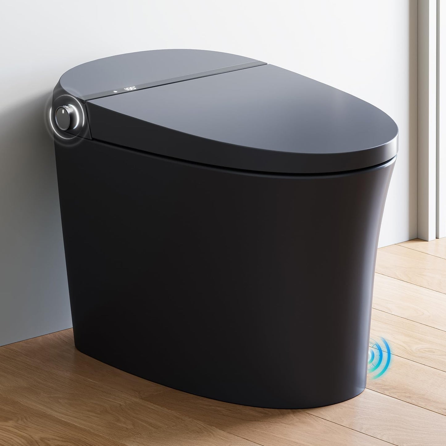 HOROW Black Smart Toilet with Pump and Bidet Built In, Bidet Toilet with Auto Dual Flush and Auto Open/Close Lid, Smart Toilet with Heated Seat, Warm Dryer, Night Light, and Digital Display
