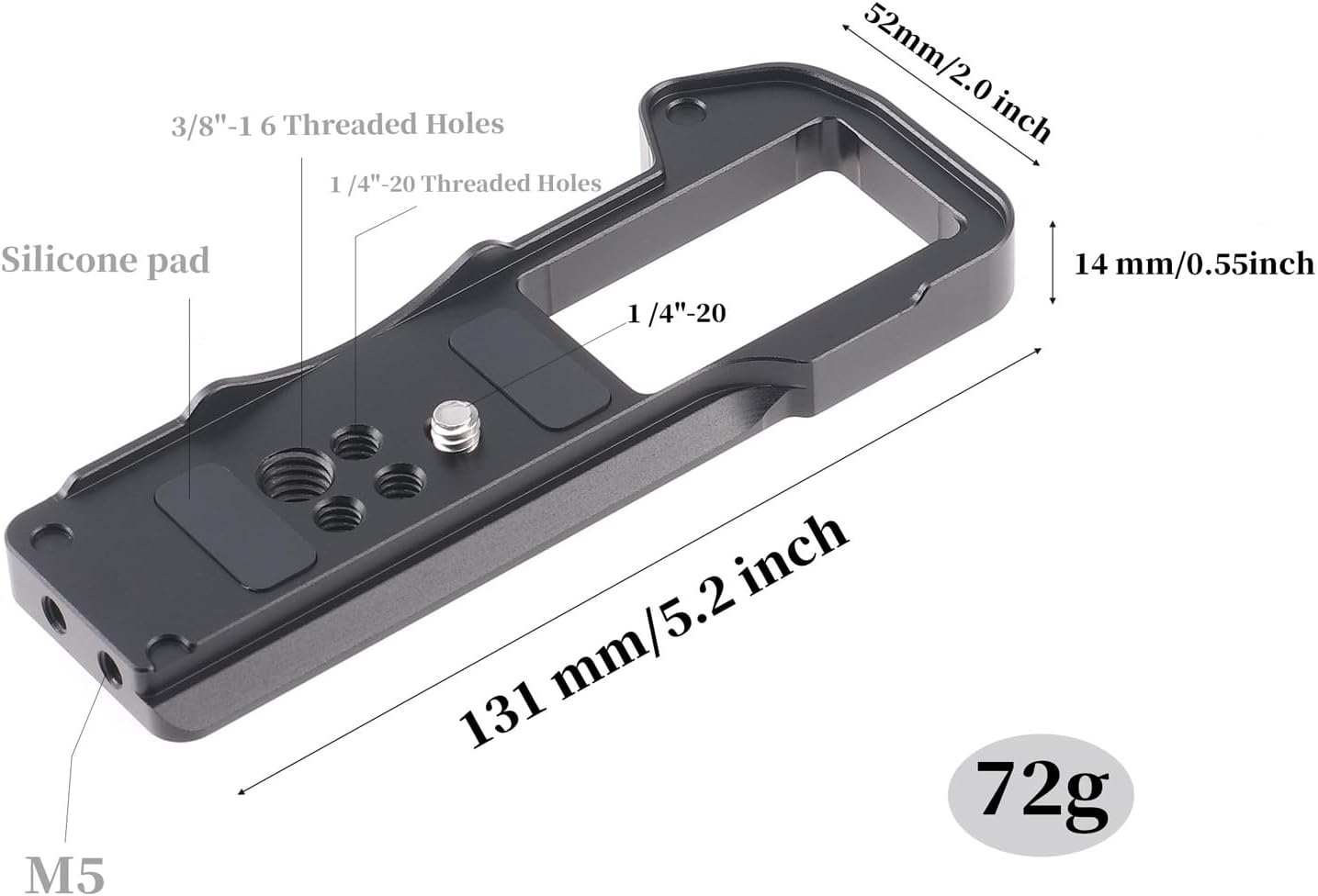 FocusFoto X-T5 Quick Release Baseplate QR Plate Mount for Fujifilm Fuji Mirrorless Camera, Compatible with Arca-Swiss